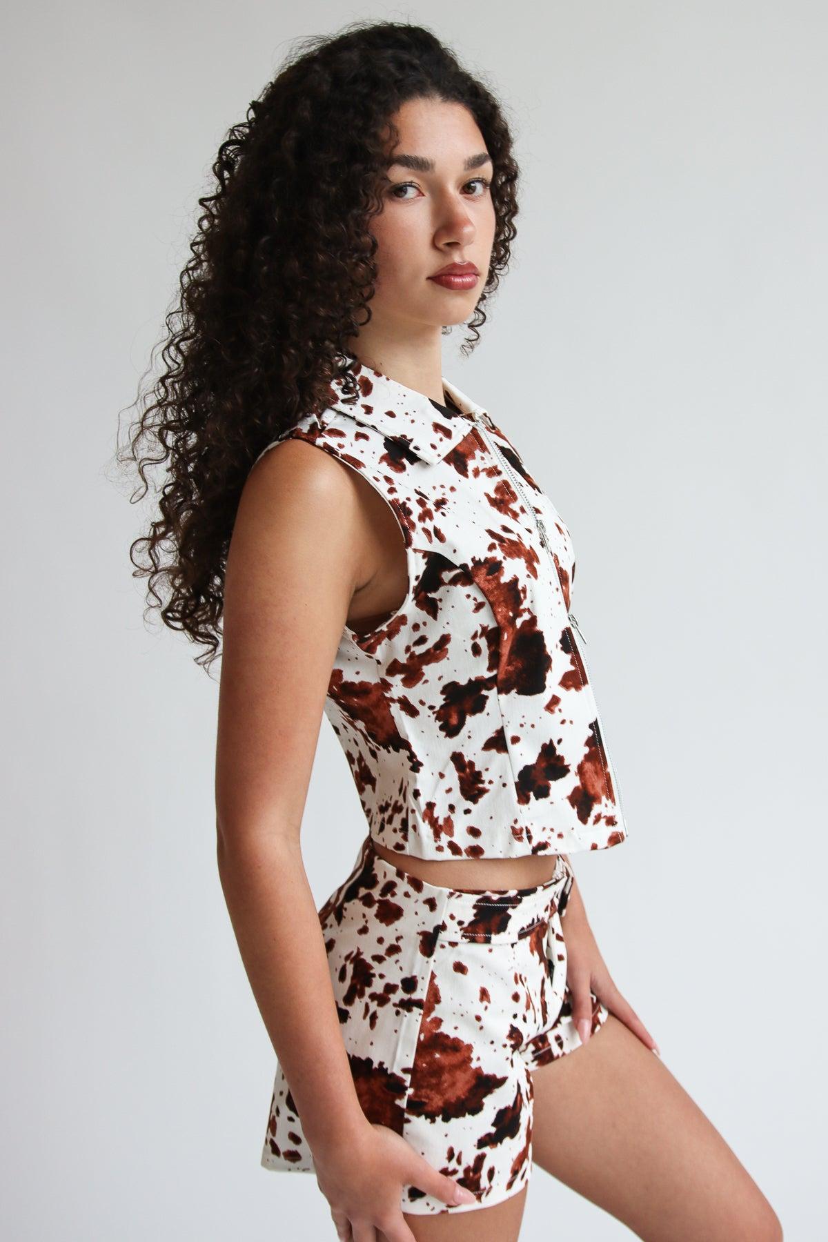 Cow Print Shorts Product Image