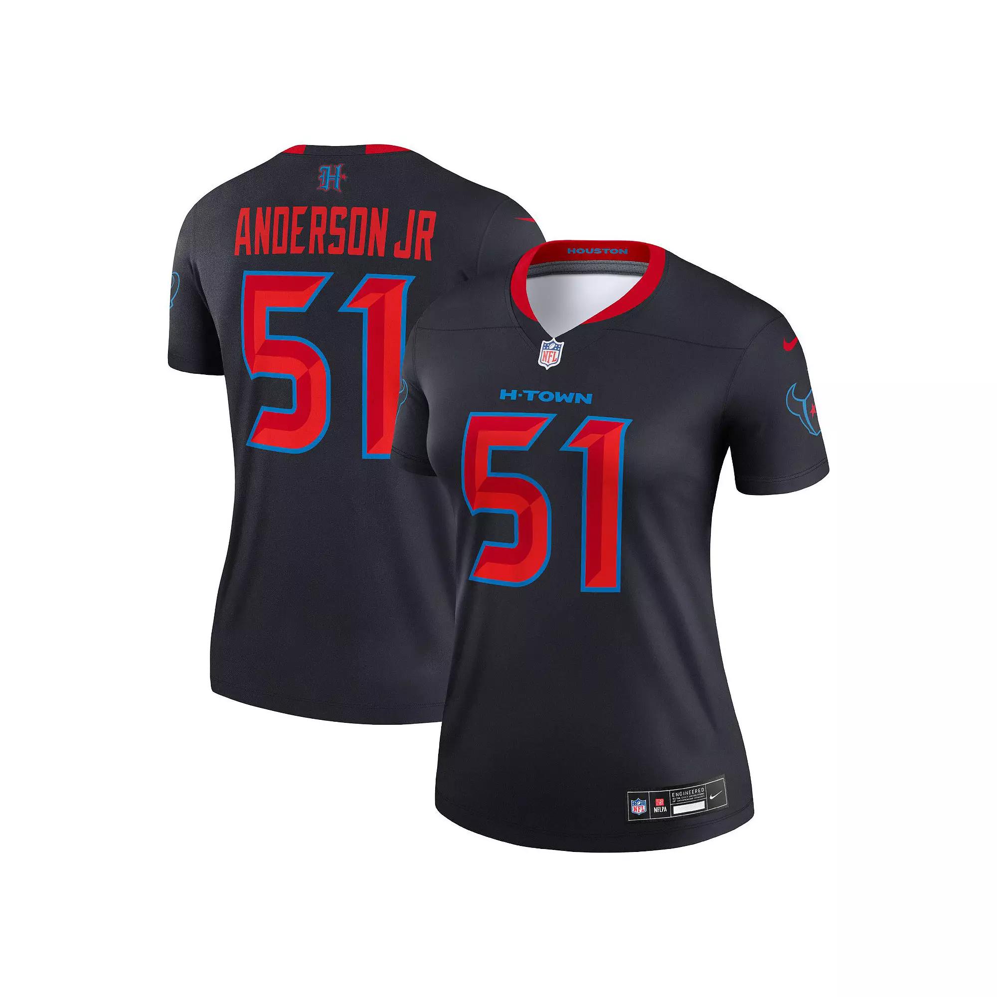 Women's Nike Will Anderson Jr. Navy Houston Texans Alternate Legend Player Performance Top,  Product Image