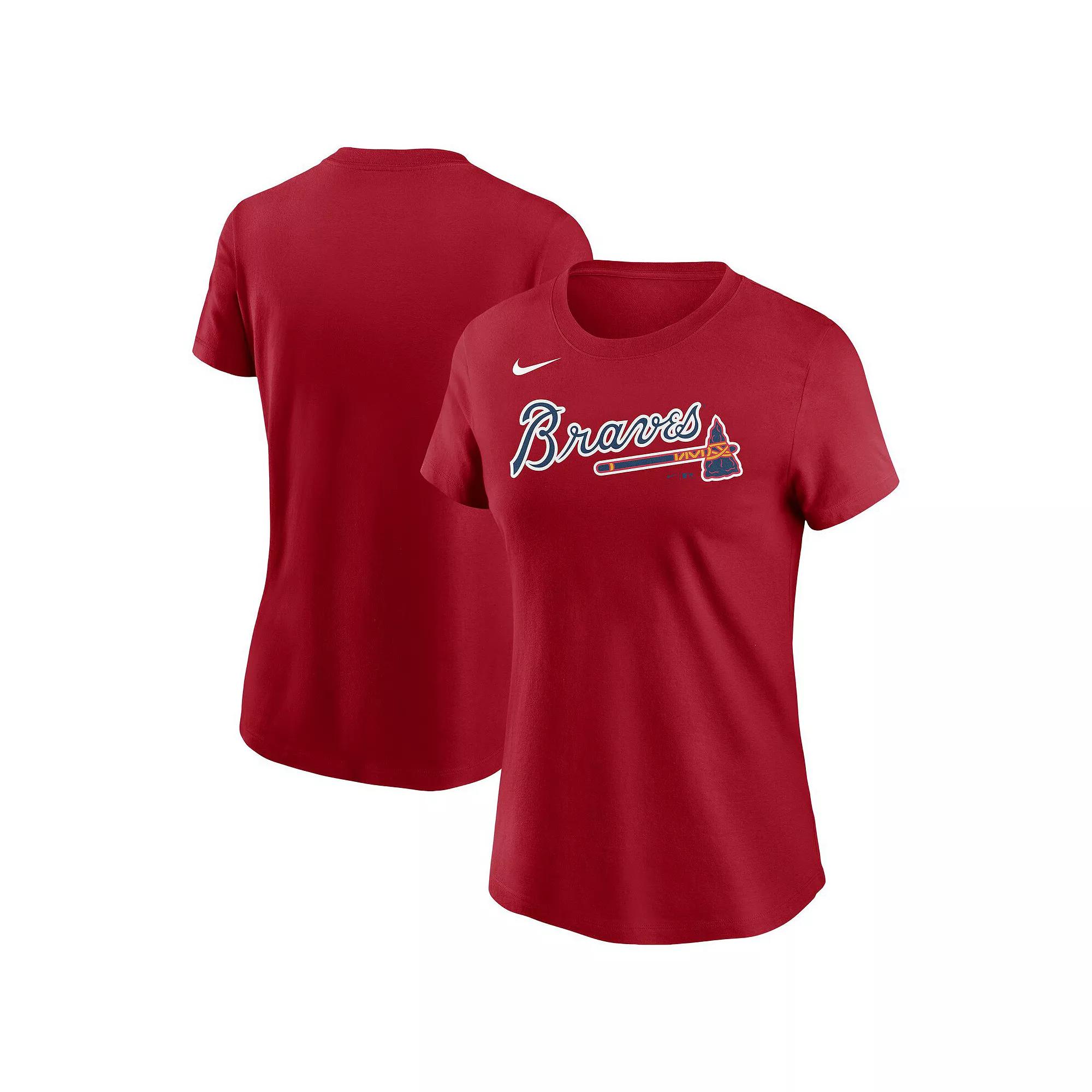 Women's Nike  Red Atlanta Braves Wordmark T-Shirt, Size: XL Product Image