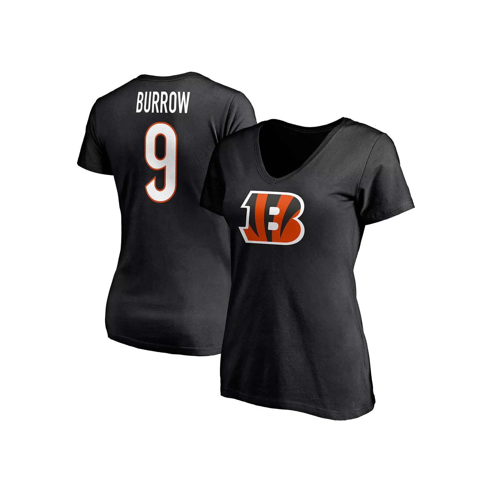 Women's Joe Burrow Black Cincinnati Bengals Player Icon Name & Number V-Neck T-Shirt,  Product Image