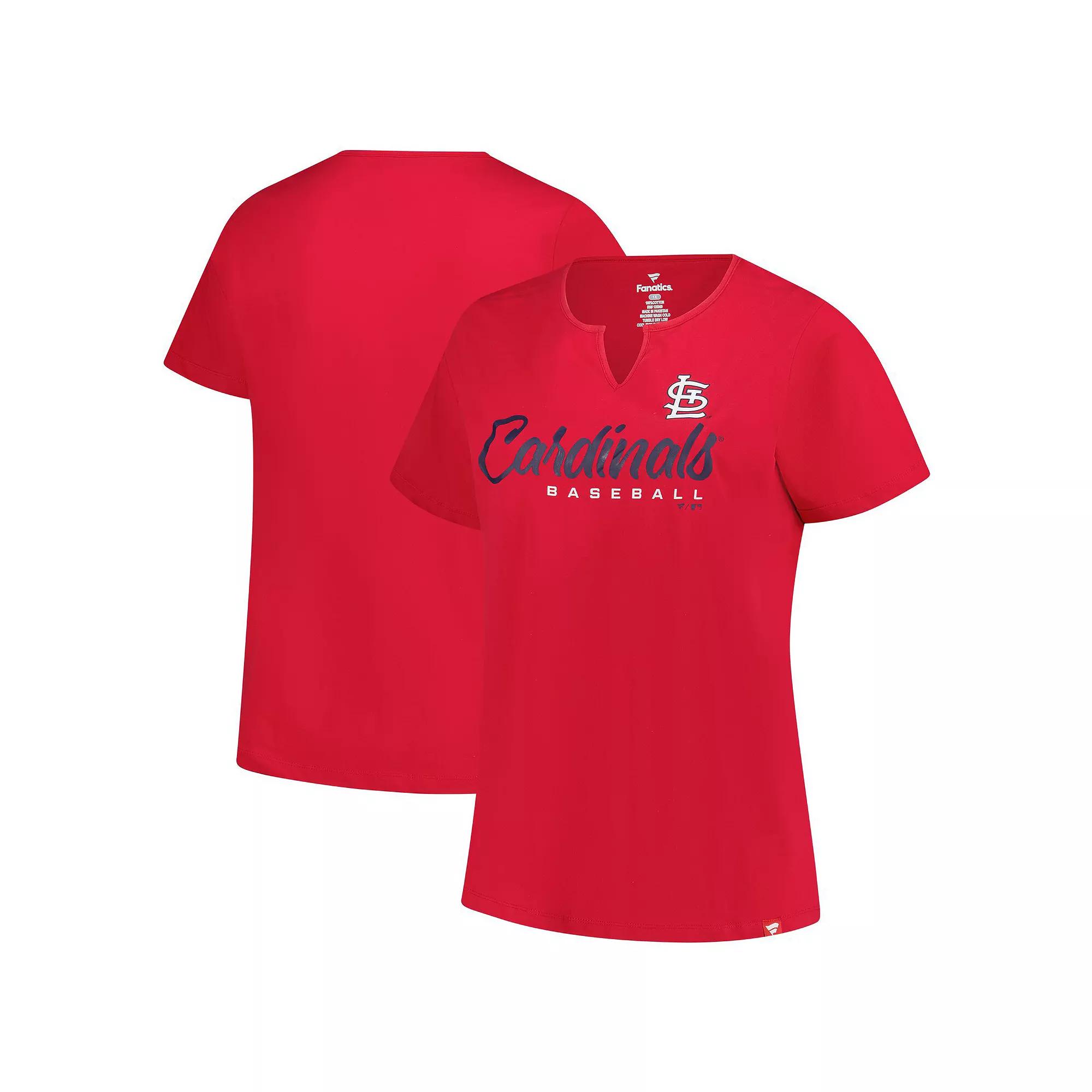 Women's Profile  Red St. Louis Cardinals Wordmark Notch Neck T-Shirt, Size: 4XL Product Image