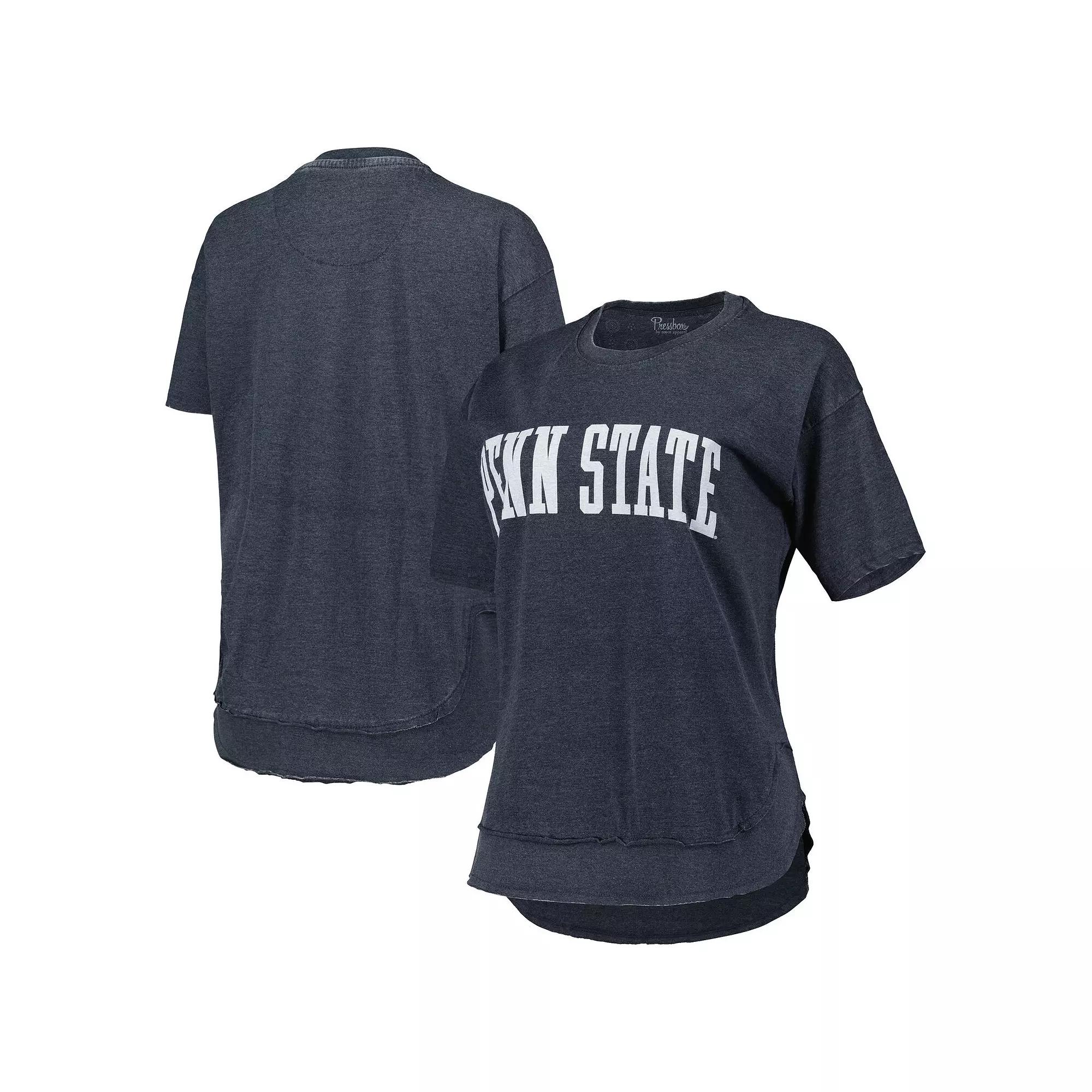 Women's Pressbox Heathered Navy Penn State Nittany Lions Arch Poncho T-Shirt,  Product Image