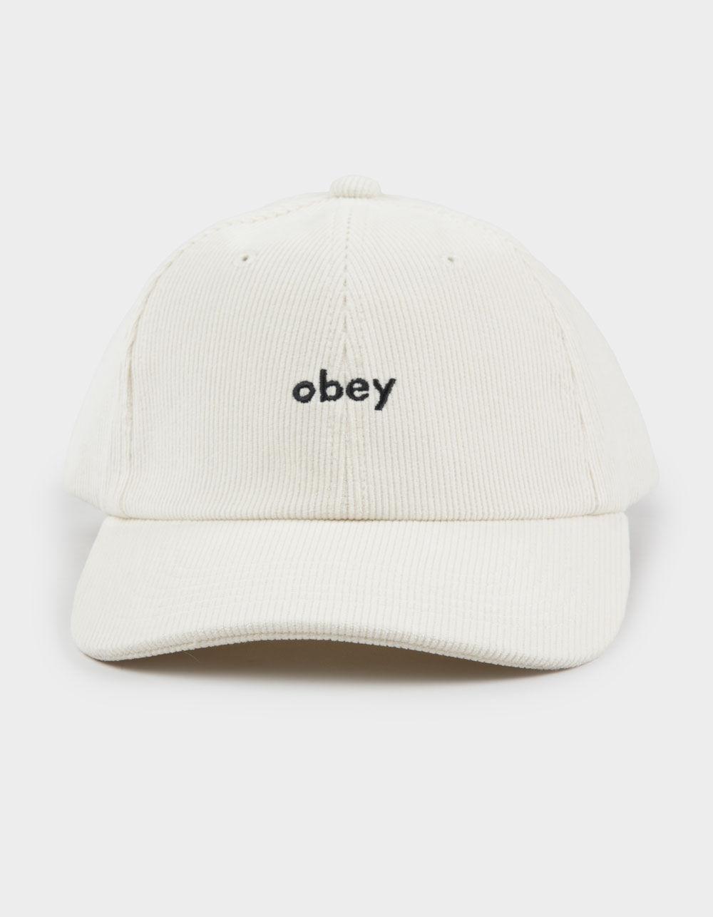 OBEY Lowercase 6 Panel Corduroy Strapback Hat - BROWN Product Image
