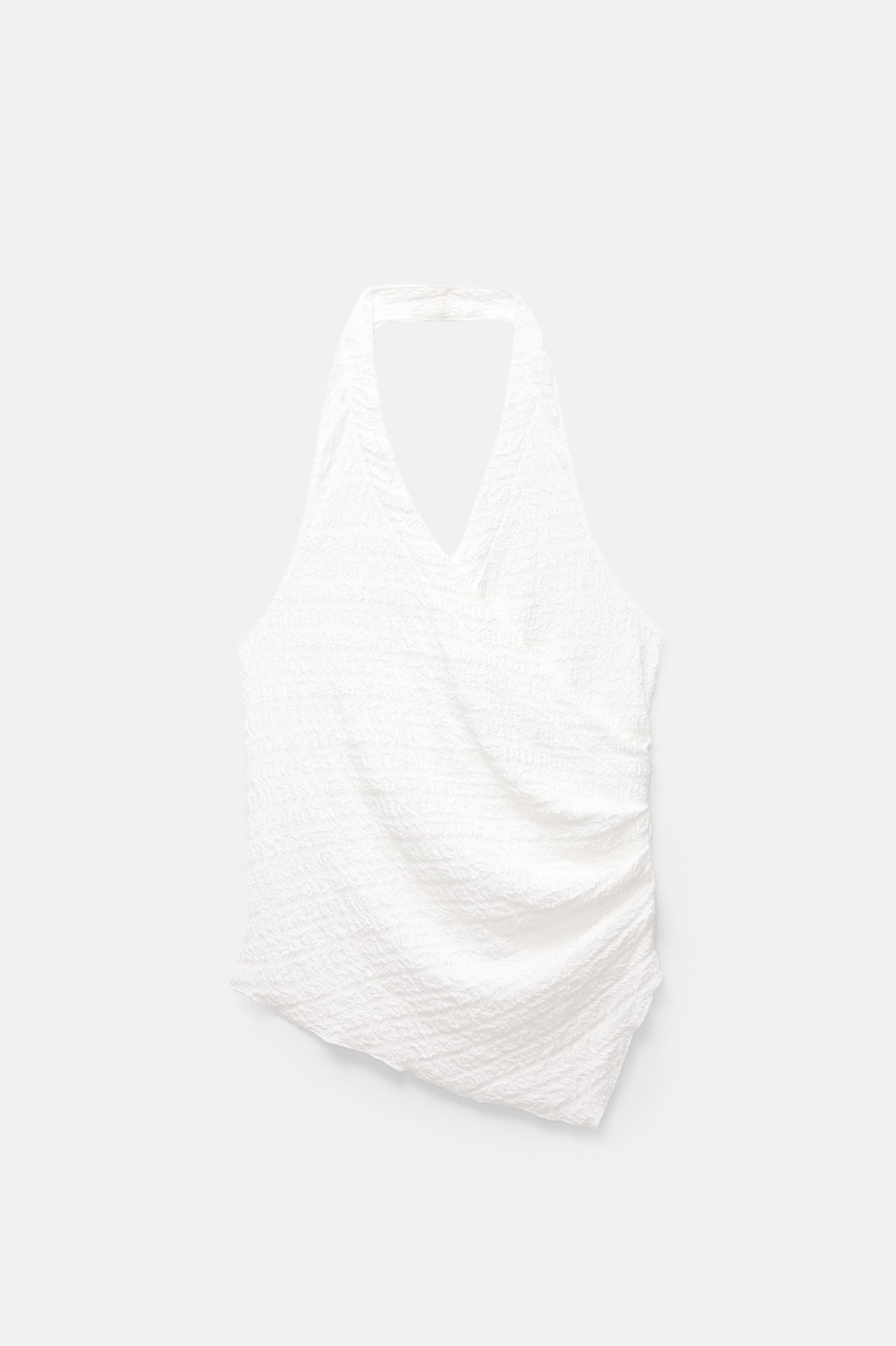 Creased-effect halter top Product Image
