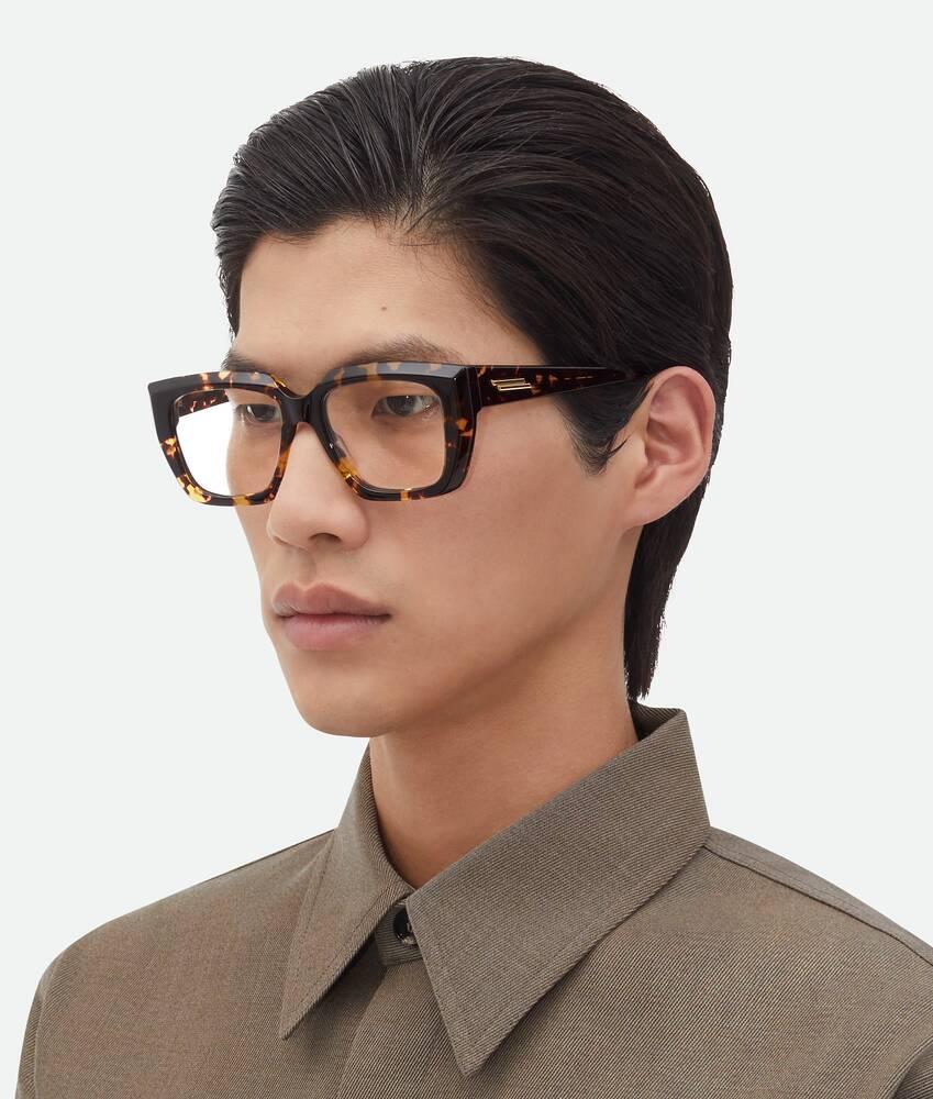 Women's Classic Acetate Square Eyeglasses in Havana/transparent Product Image