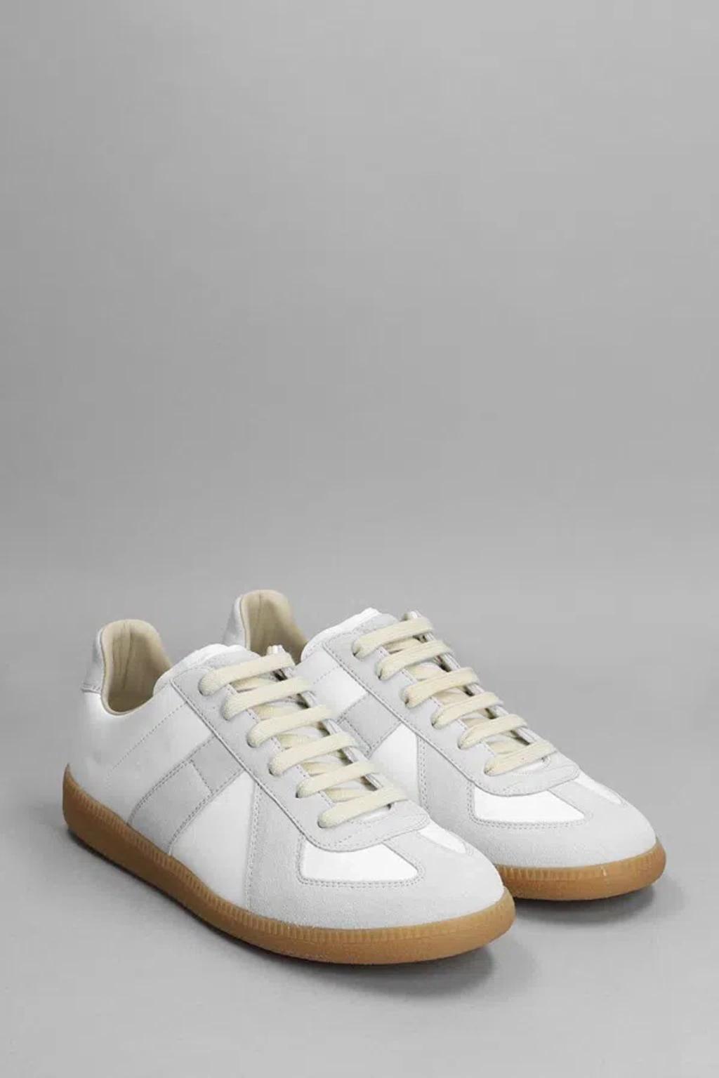 MAISON MARGIELA Replica Leather And Suede Sneakers In White Product Image