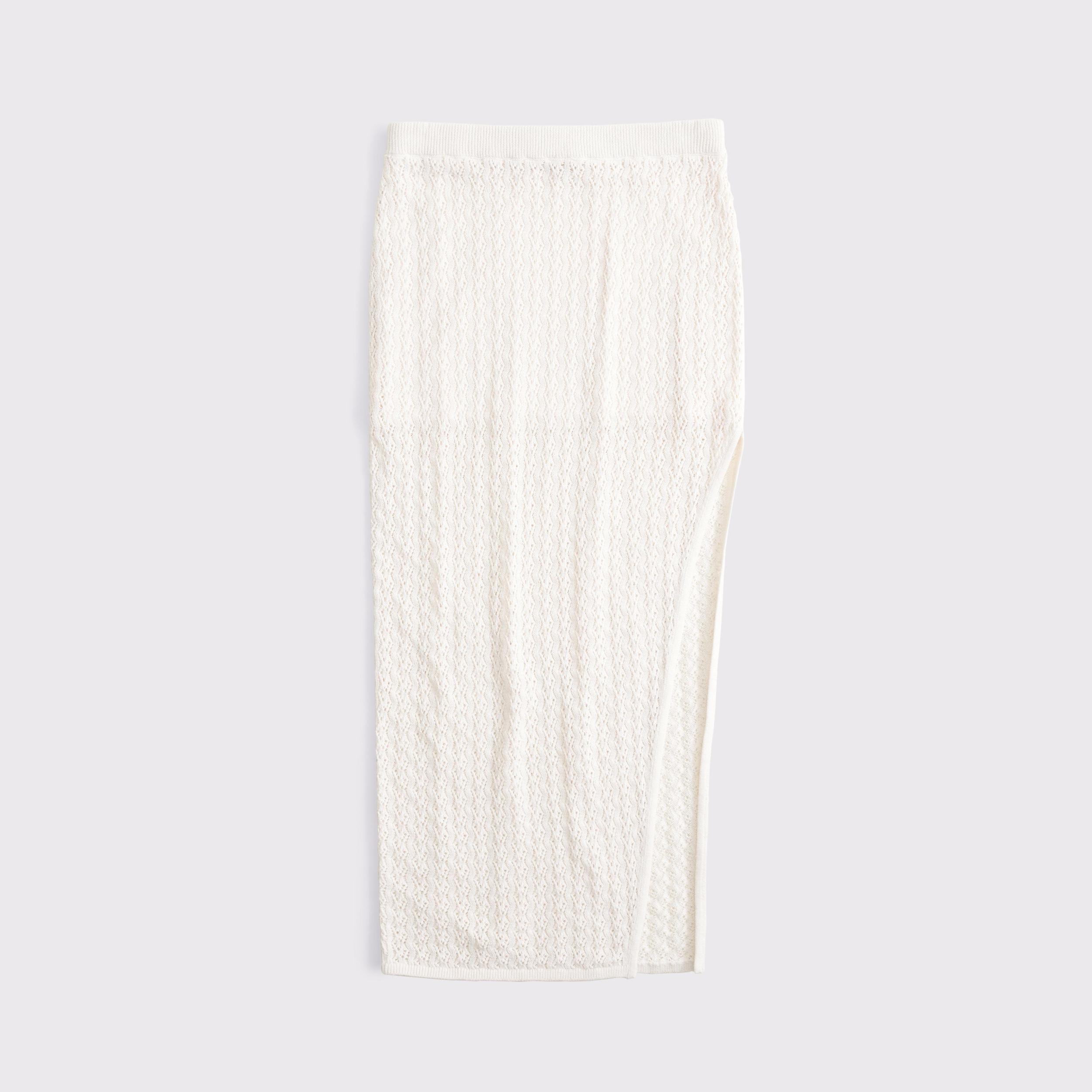 Mid Rise Crochet-Style Maxi Skirt Product Image