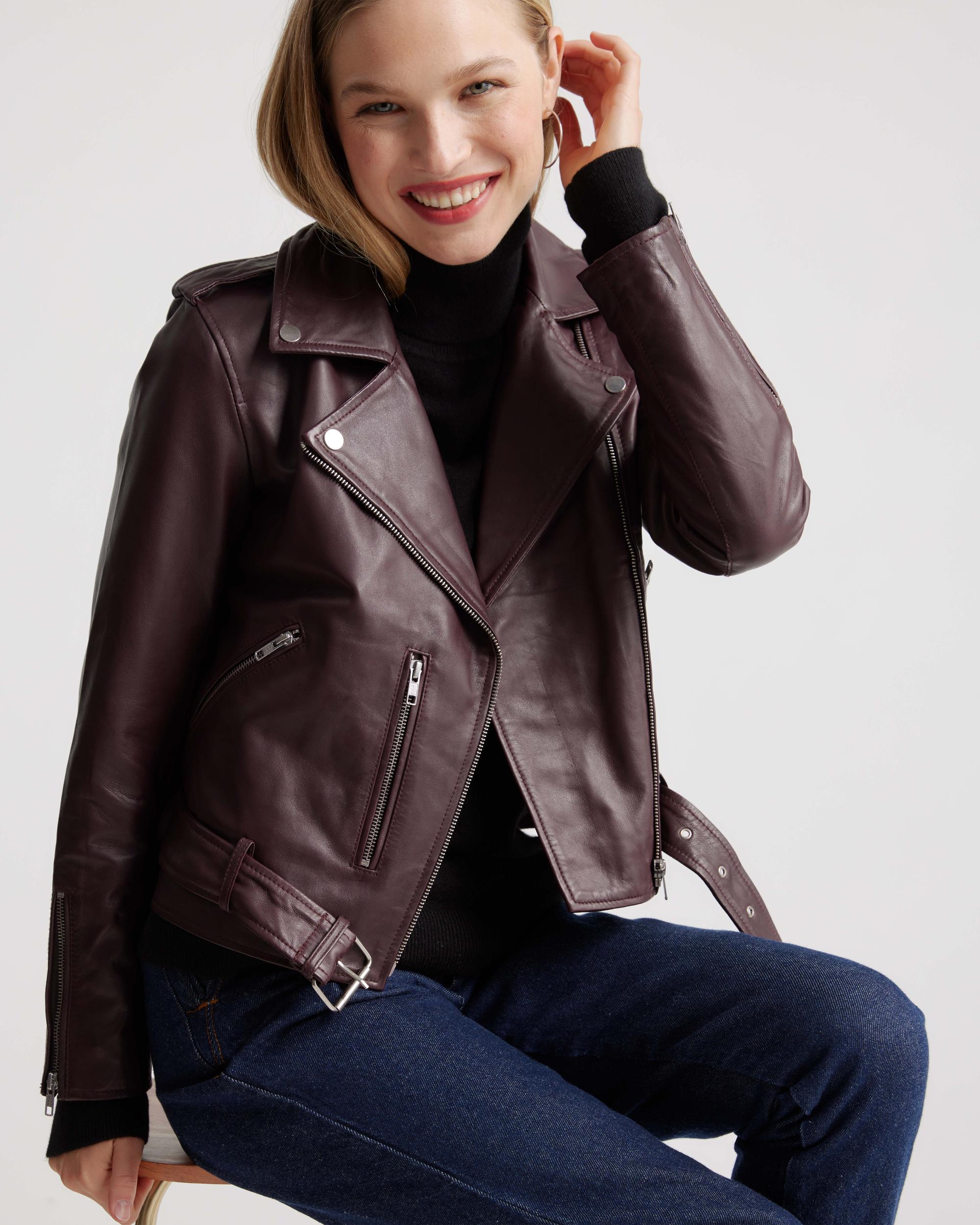 Quince | Women's Motorcycle Jacket Size XL, Leather Product Image