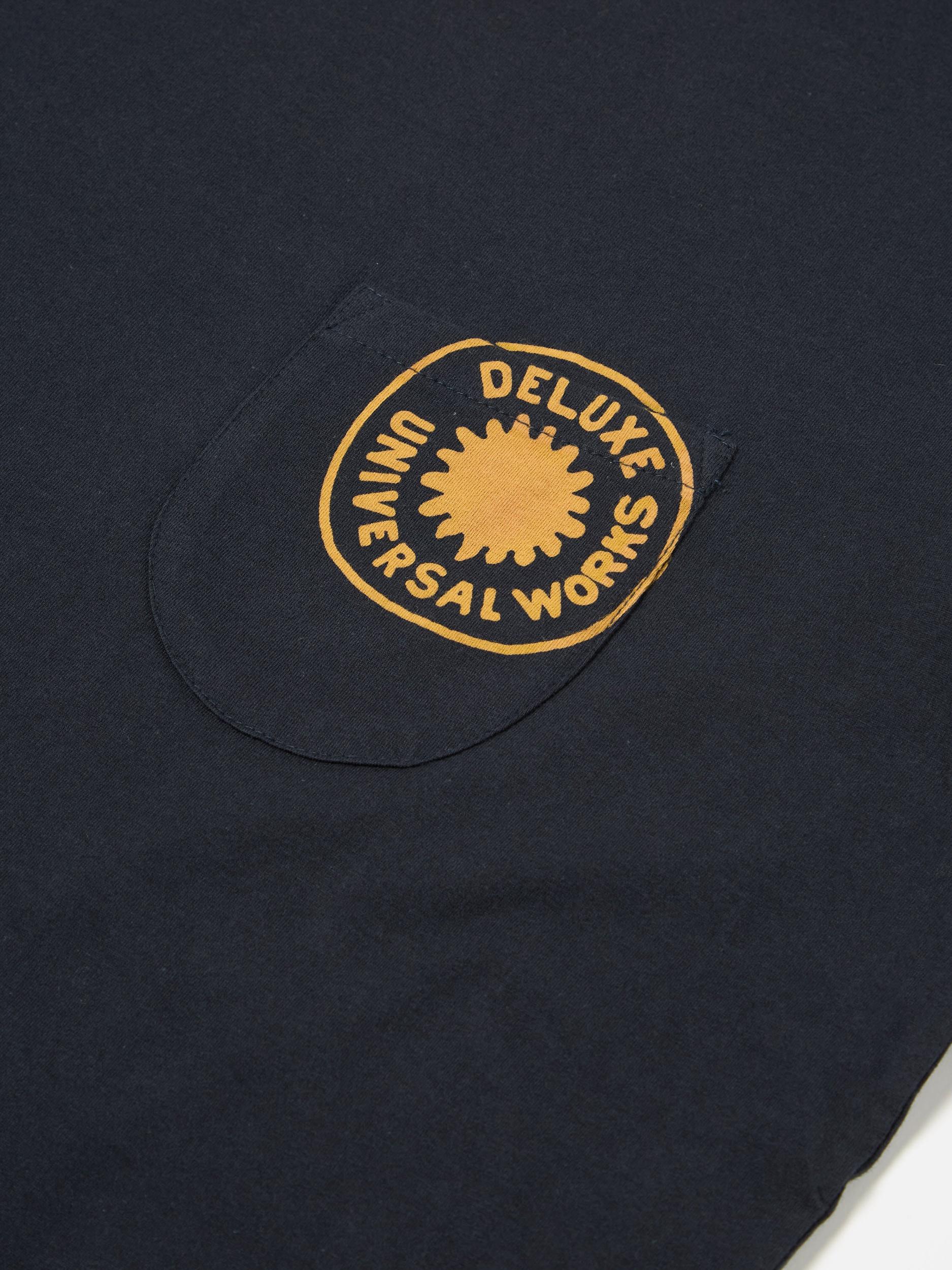Navy Single Jersey Deluxe Print Pocket Tee Product Image