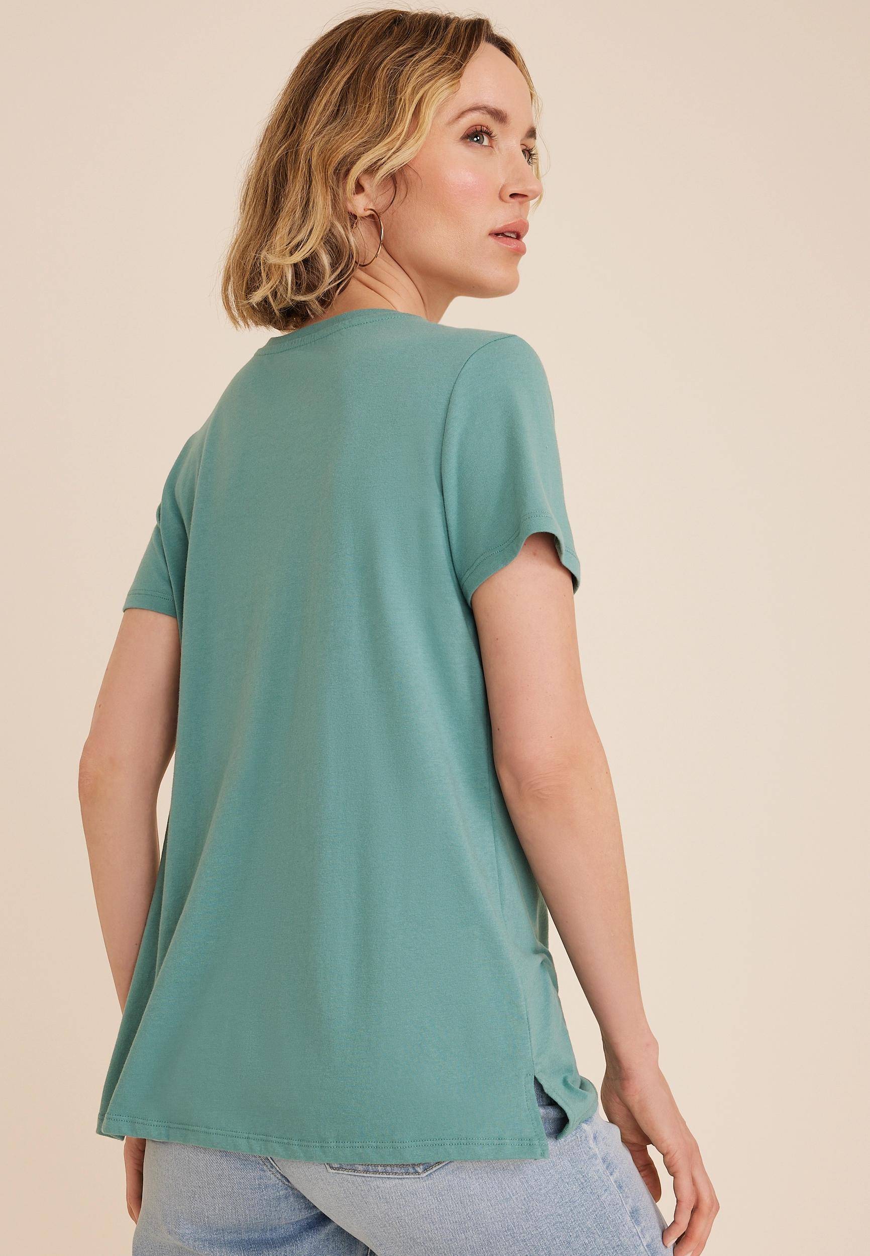 Maurices Womens X Small Size Wildflower Embroidered Classic Fit Graphic Tee Product Image