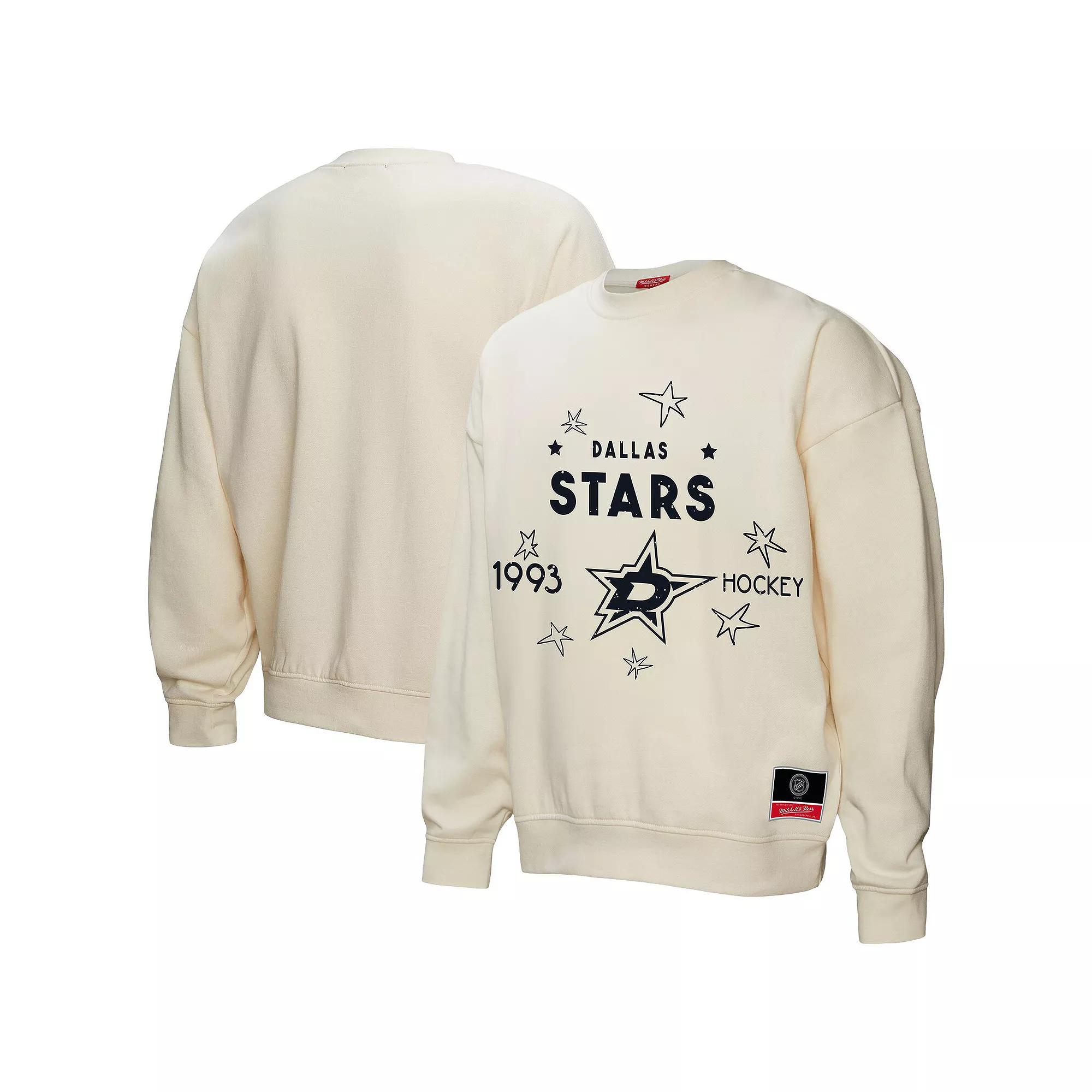 Women's Mitchell & Ness Cream Dallas Stars Logo 3.0 Pullover Sweatshirt,  Product Image