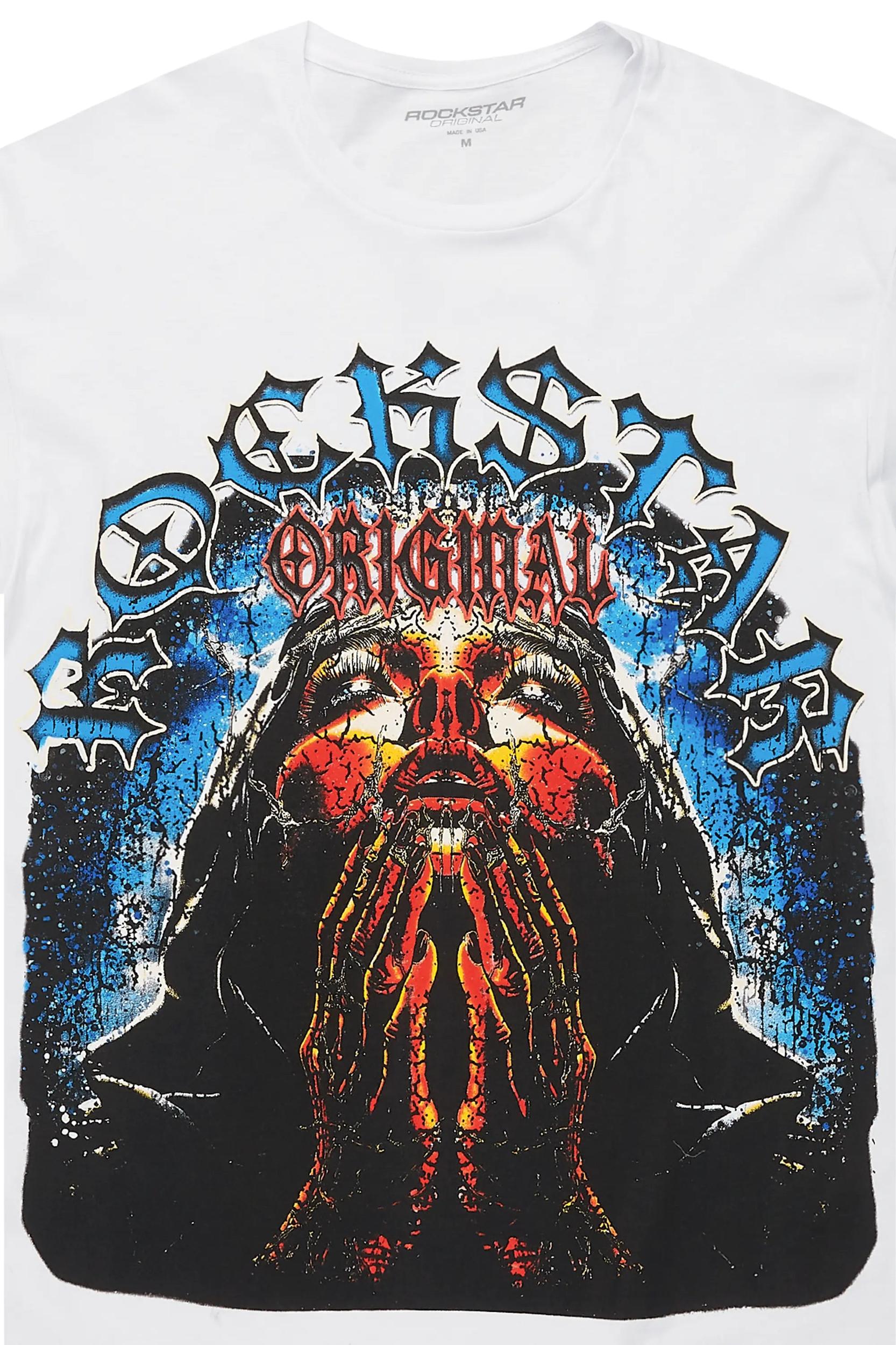 Dallan White Oversized Graphic T-Shirt Male Product Image