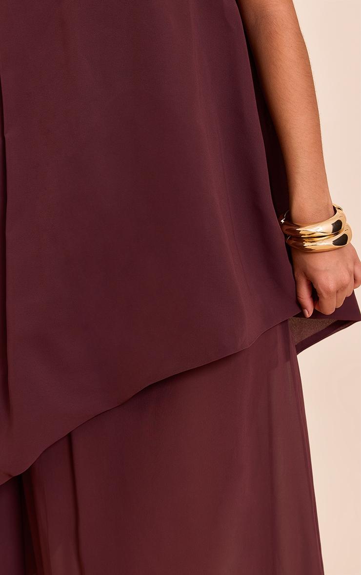 Chocolate Chiffon Bandeau Overlay Maxi Dress Product Image