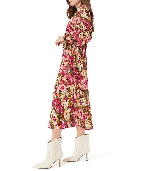 Sam Edelman Illora Ruffle V-Neck Long Sleeve Midi Dress Product Image