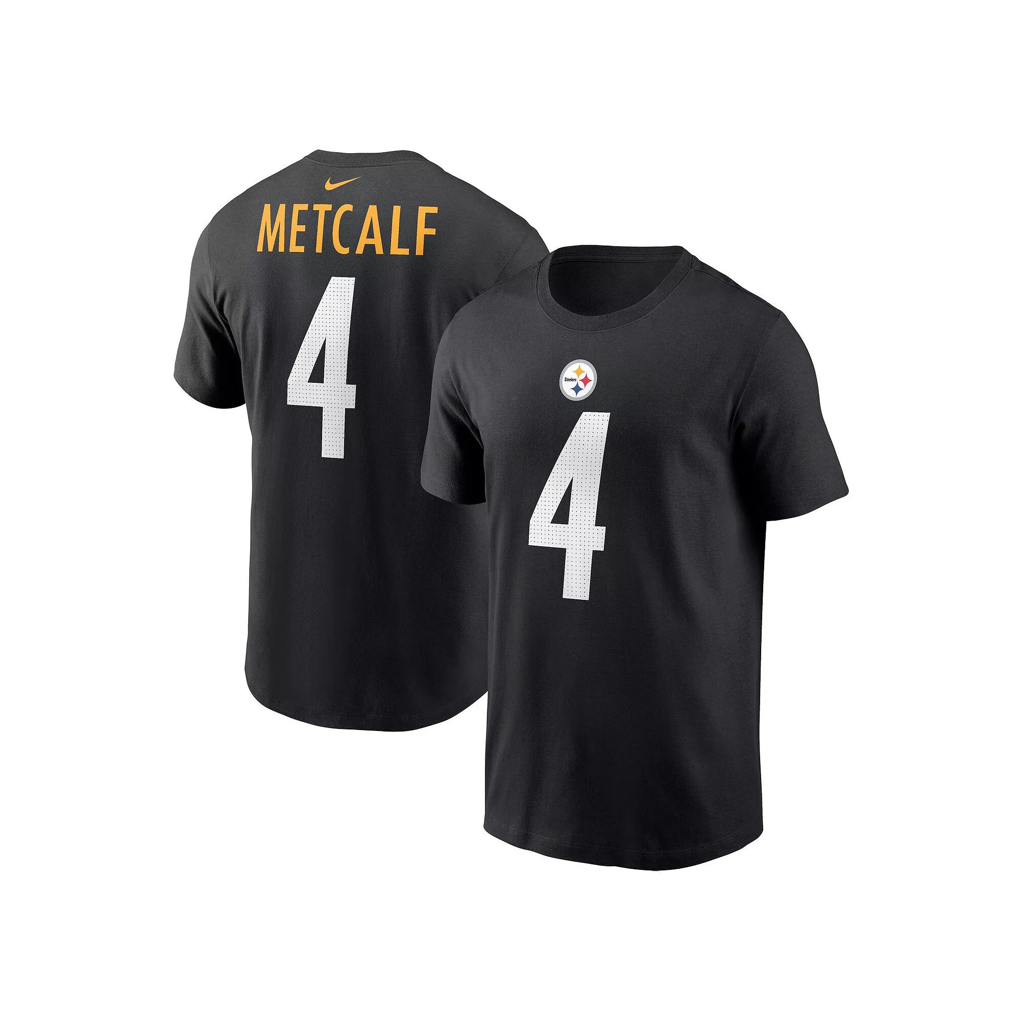 Men's Nike DK Metcalf Black Pittsburgh Steelers Name & Number T-Shirt,  Product Image