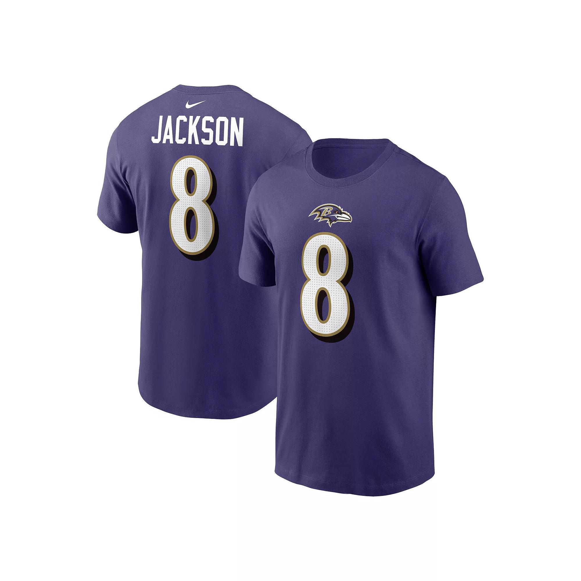 Men's Nike Lamar Jackson Purple Baltimore Ravens Player Name & Number T-Shirt,  Product Image