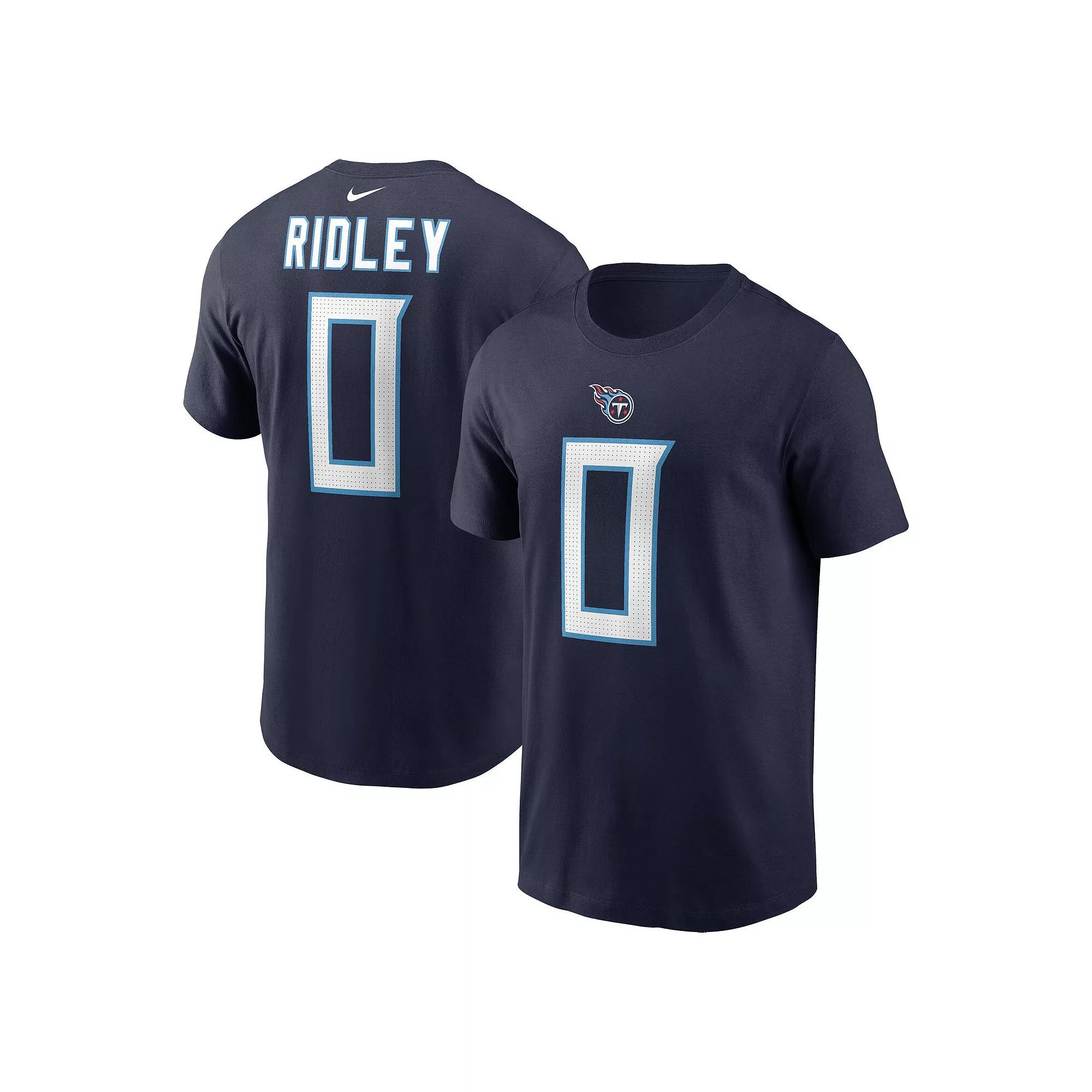 Men's Nike Calvin Ridley Navy Tennessee Titans Player Name & Number T-Shirt, Size: Small, Blue Product Image