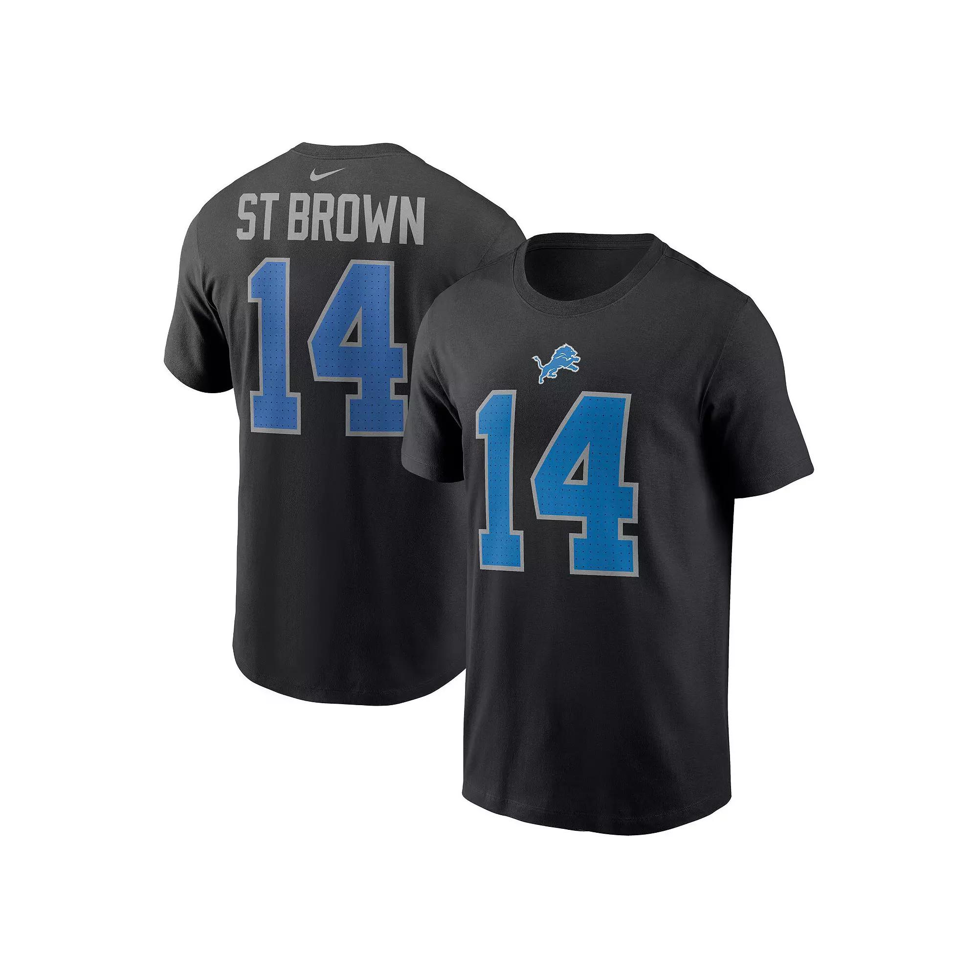 Men's Nike Amon-Ra St. Brown Black Detroit Lions Player Name & Number T-Shirt,  Product Image