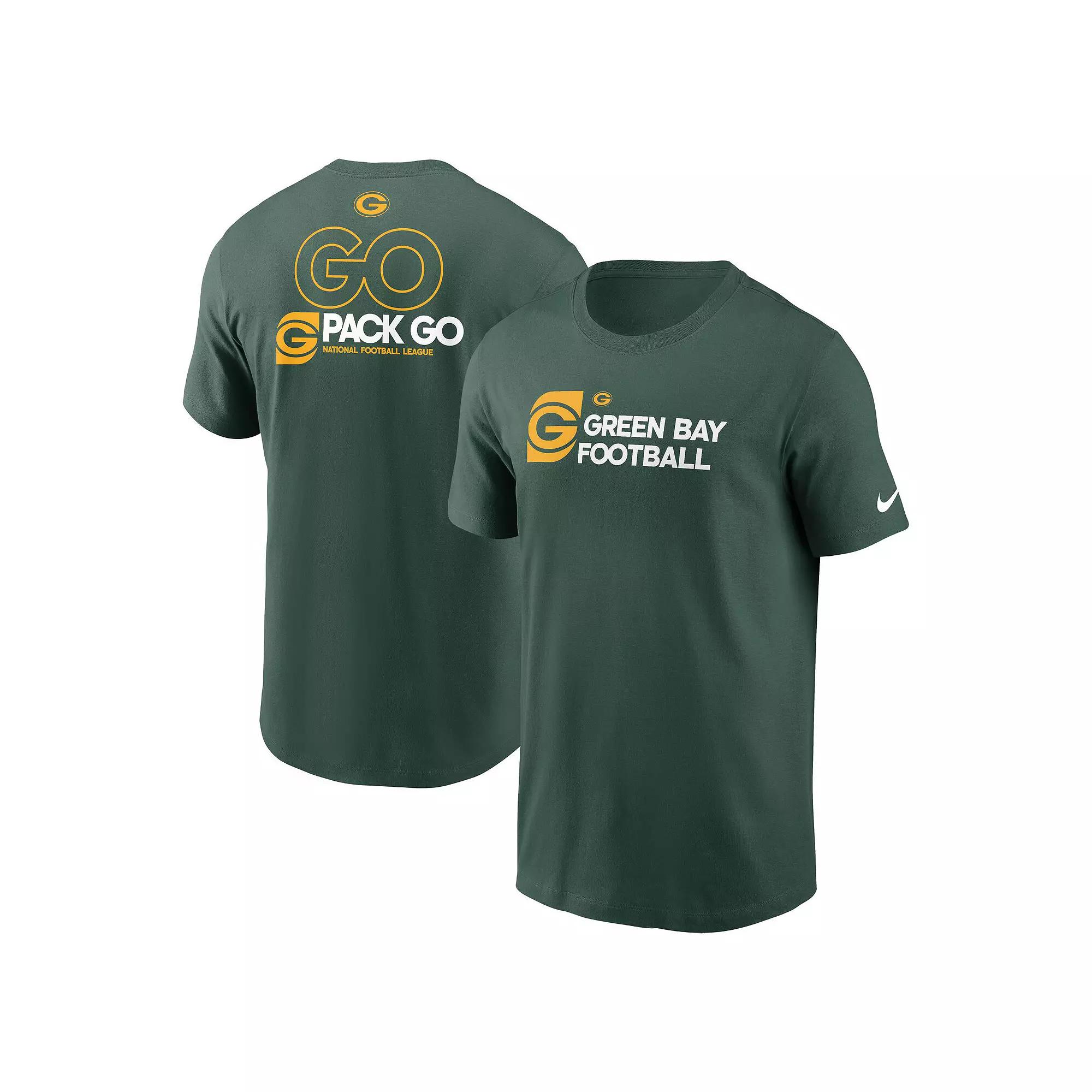 Men's Nike Green Green Bay Packers Outline T-Shirt,  Product Image