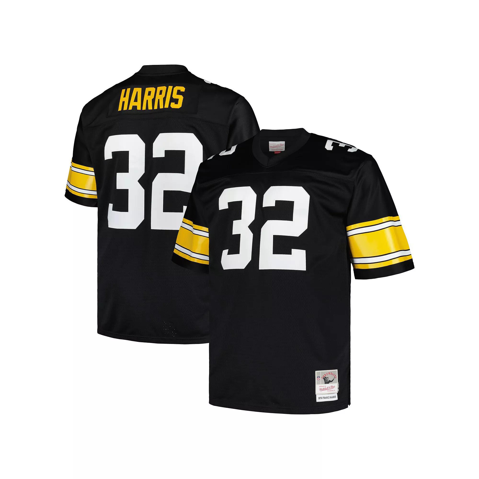 Men's Mitchell & Ness Franco Harris Black Pittsburgh Steelers Big & Tall 1976 Legacy Retired Player Jersey,  Product Image