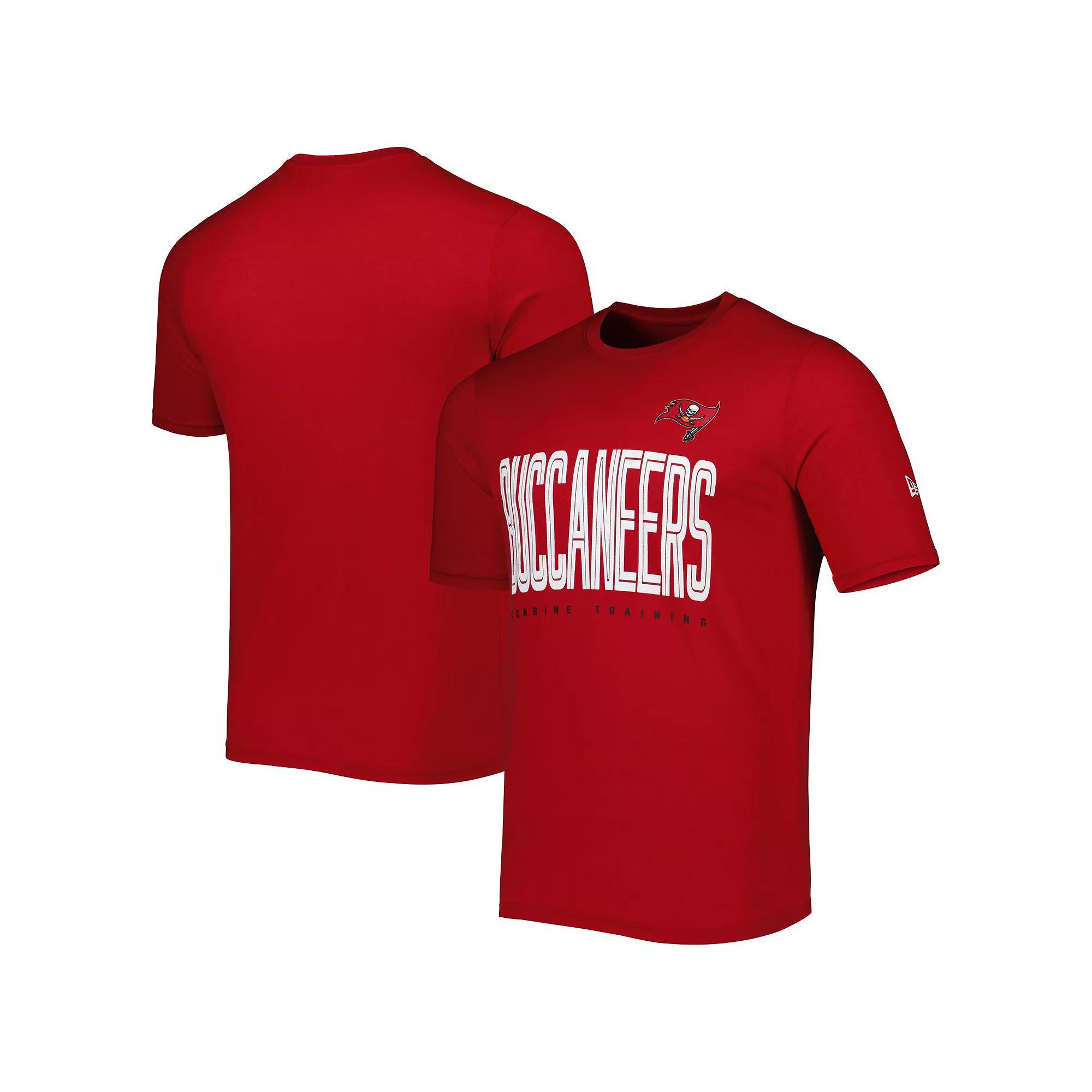 Men's New Era Red Tampa Bay Buccaneers Combine Authentic Training Huddle Up T-Shirt,  Product Image