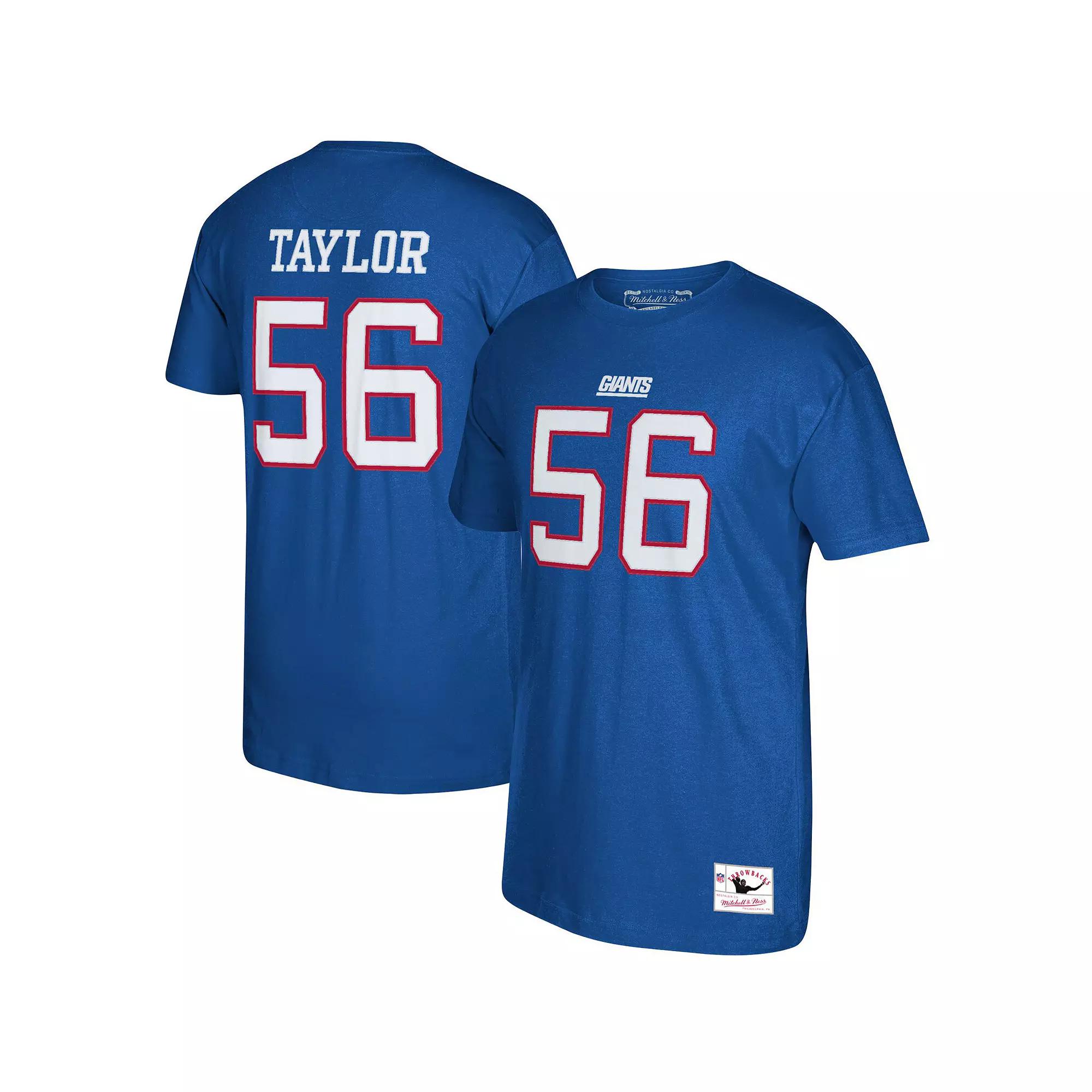 Men's Mitchell & Ness Lawrence Taylor Royal New York Giants Retired Player Logo Name & Number T-Shirt, Size: 3XL, Blue Product Image