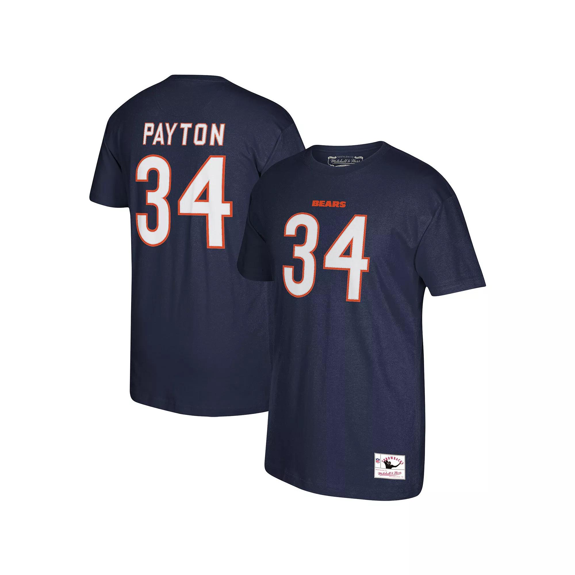 Mens Mitchell & Ness Walter Payton Chicago Bears Retired Player Logo Name & Number T-Shirt Blue Product Image
