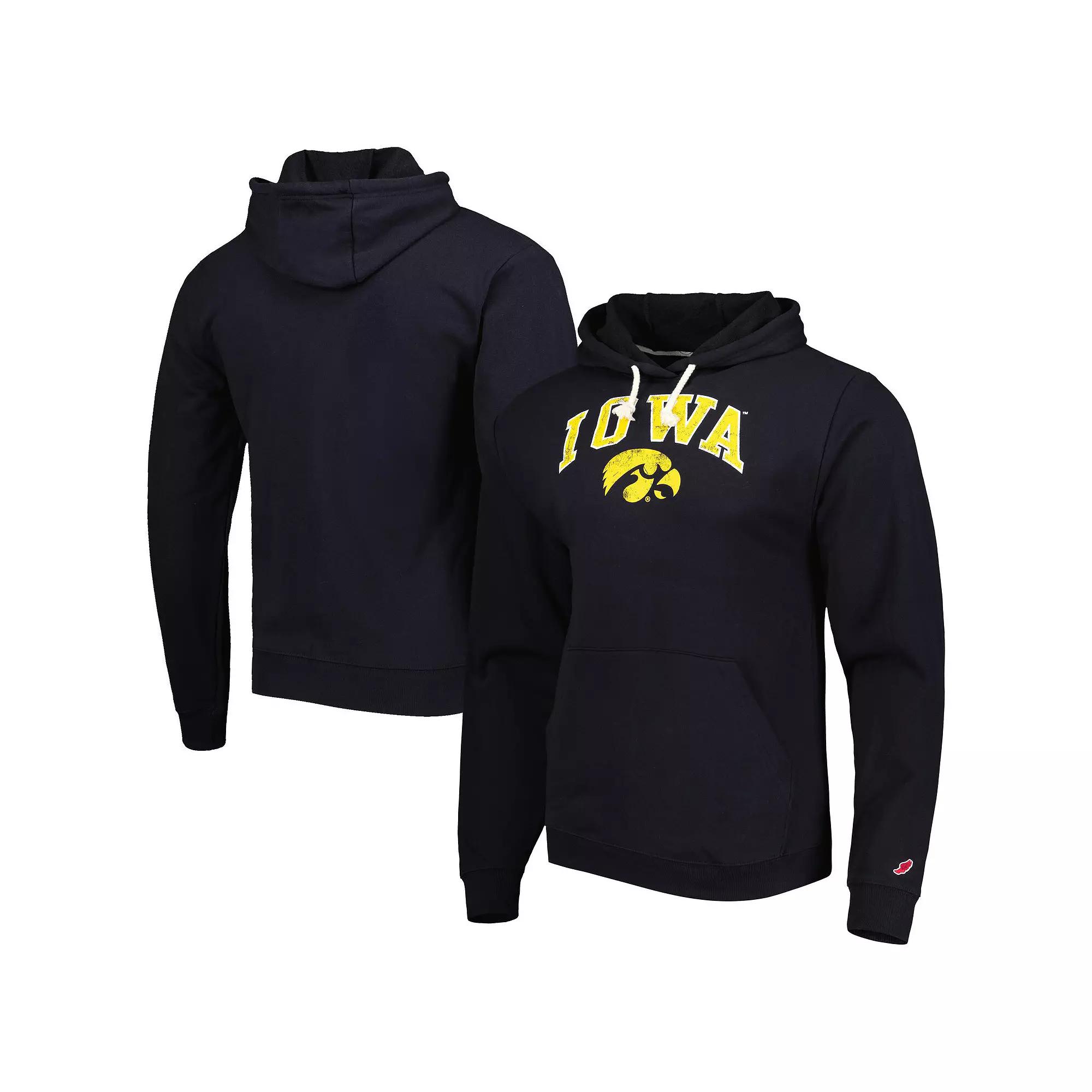 Men's League Collegiate Wear Black Iowa Hawkeyes Arch Essential Fleece Pullover Hoodie,  Product Image