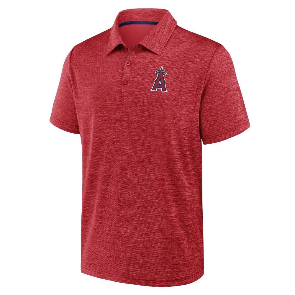 MLB Los Angeles Angels Men's Heather Polo T-Shirt : Tagless, Collared Product Image