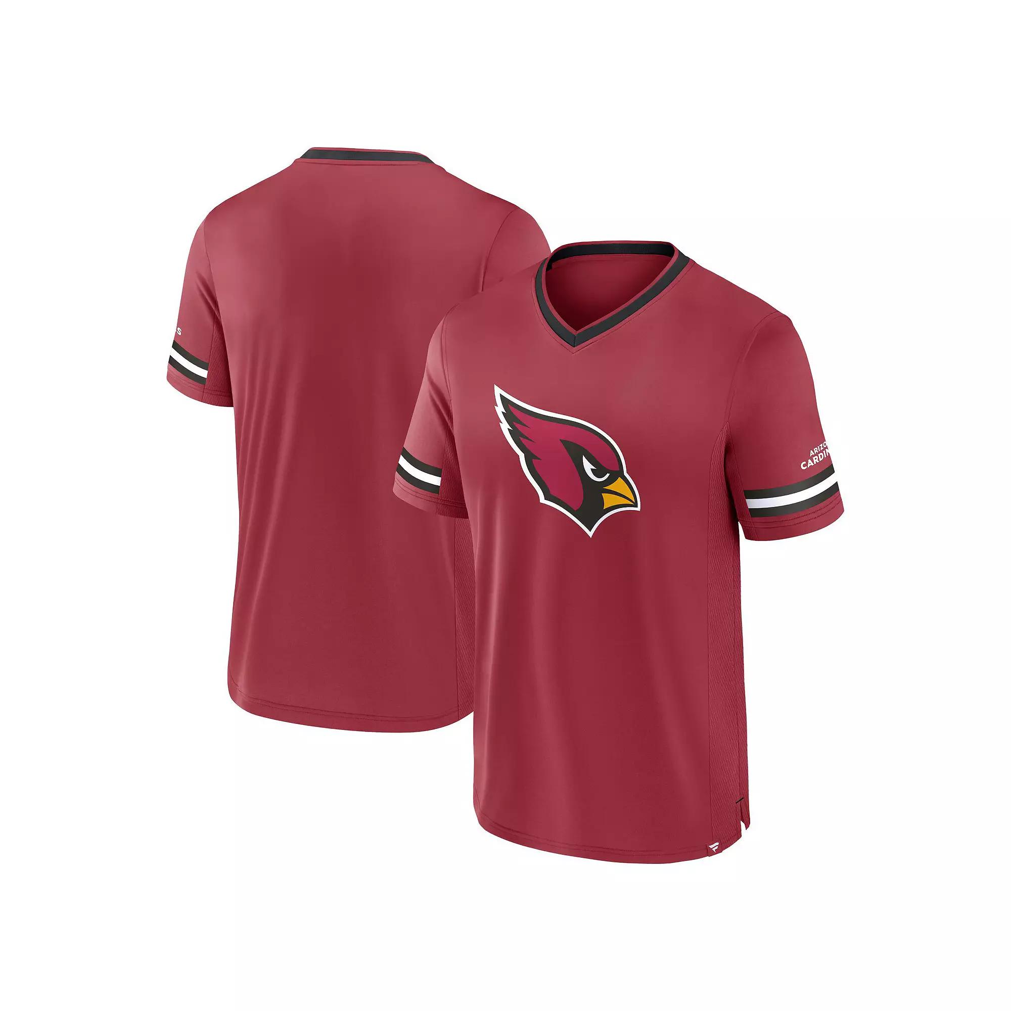 Men's Fanatics Cardinal Arizona Cardinals Stripe Stacking T-Shirt, Size: Large, Red Product Image
