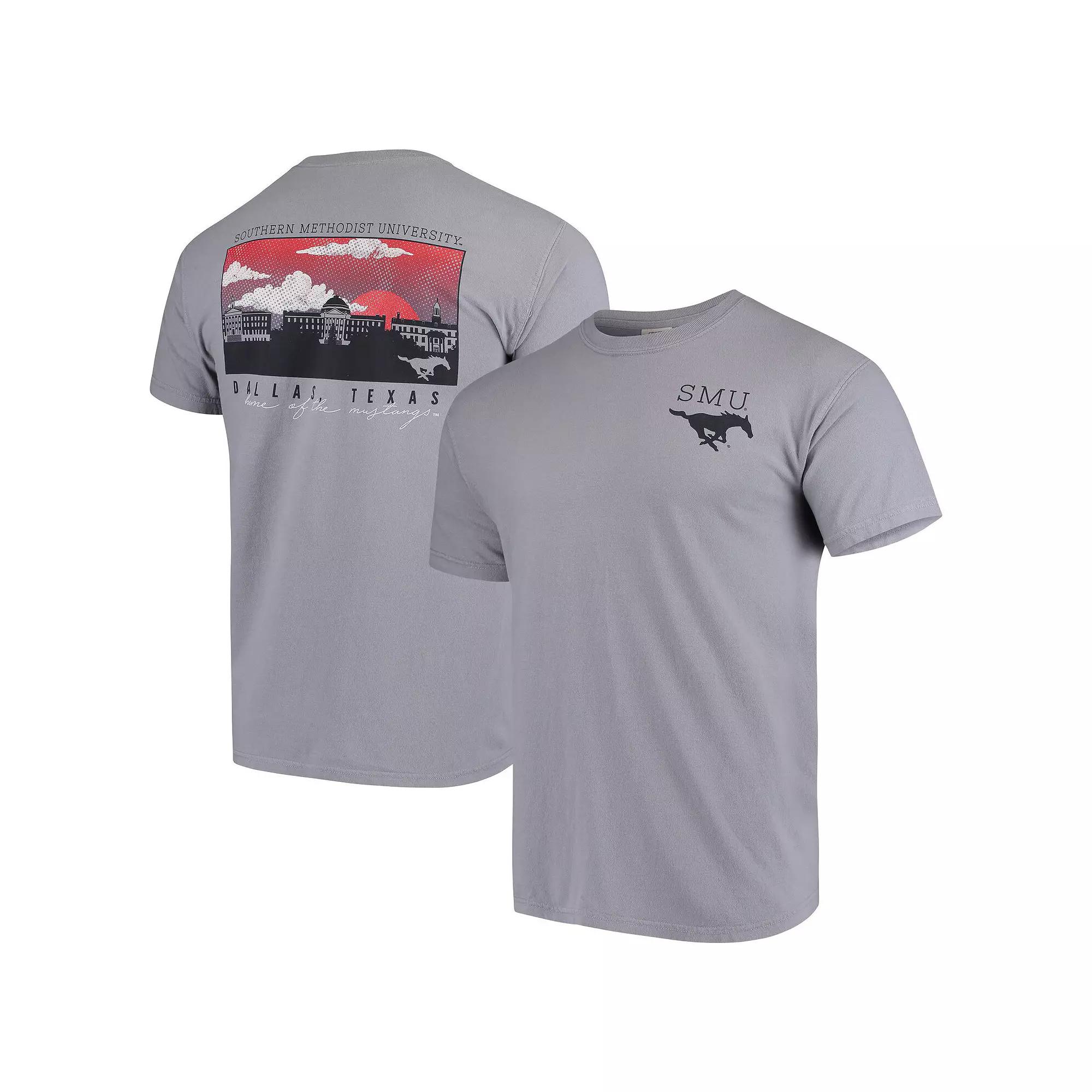 SMU Mustangs Comfort Colors Campus Scenery T-Shirt - Gray, Men's, Size: Large, Nc2 Grey Product Image
