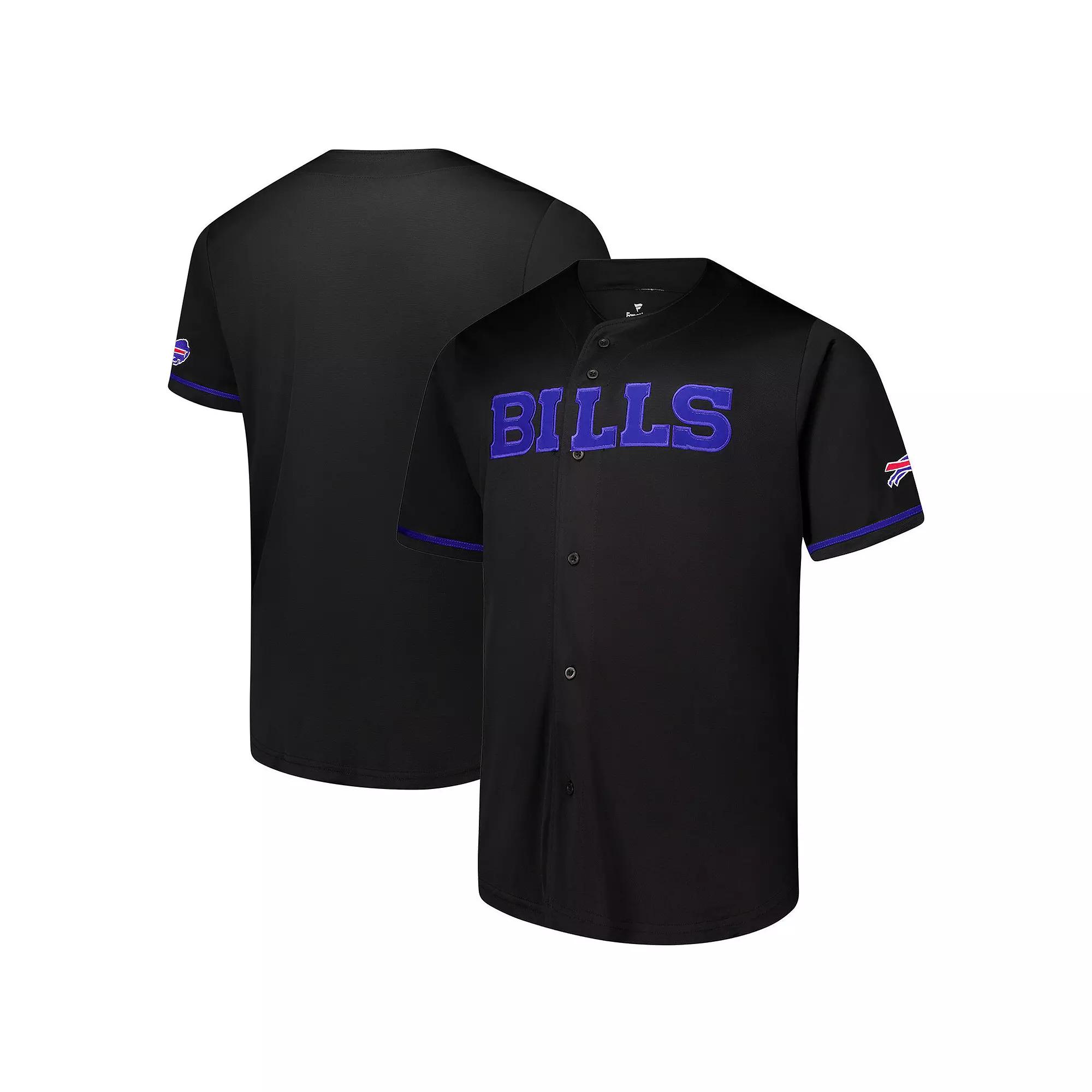 Men's Fanatics Black Buffalo Bills Pop Full-Button Jersey,  Product Image