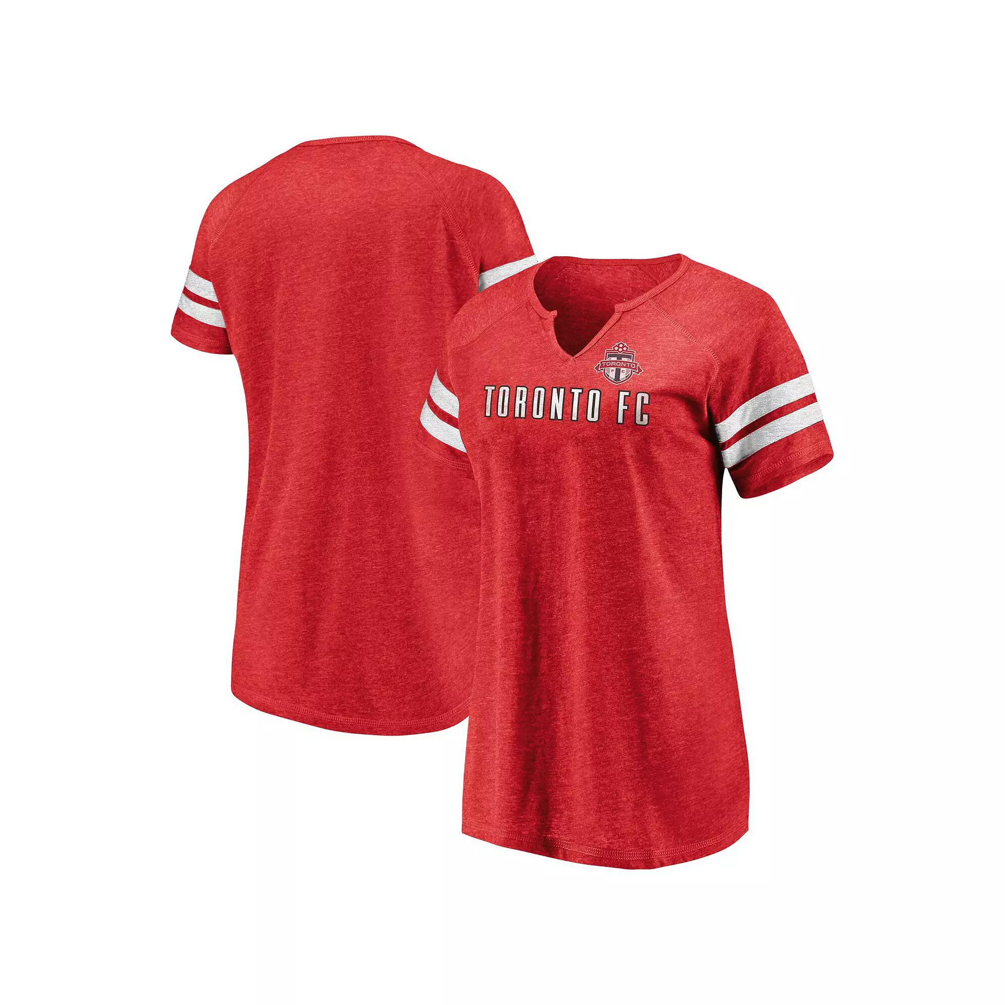 Women's Fanatics Branded Red Toronto FC True Classics Full Force Raglan Tri-Blend Notch Neck T-Shirt, Size: Medium, Tfc Red Product Image
