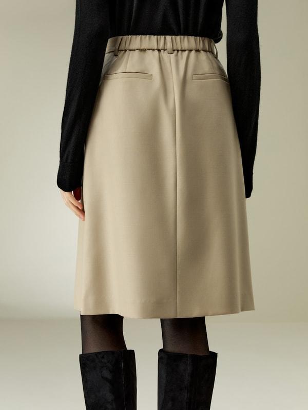 LILYSILK Womens Wool Skirt - Black Wool Silk - Perfect Wardrobe Staples Basic Style Bottoms 16 Product Image