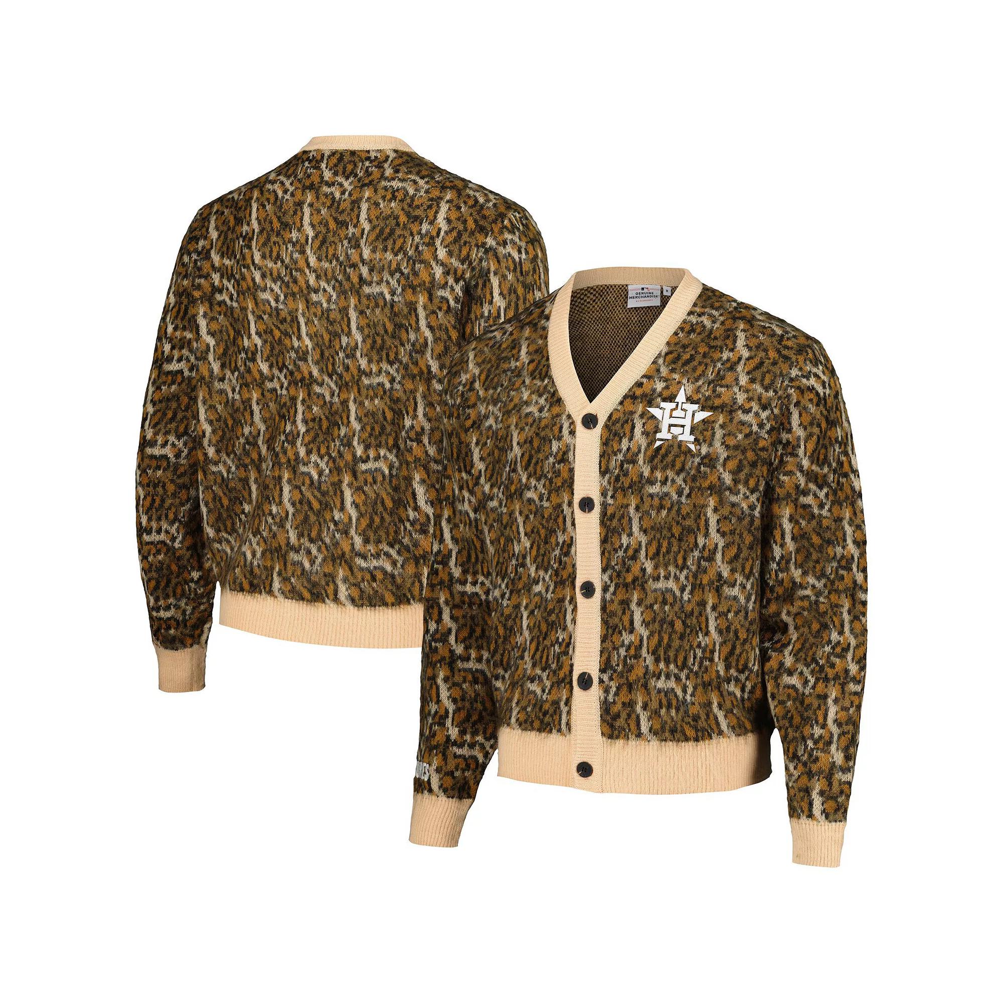 Men's PLEASURES Brown San Francisco Giants Cheetah Cardigan Button-Up Sweater, Size: Large Product Image