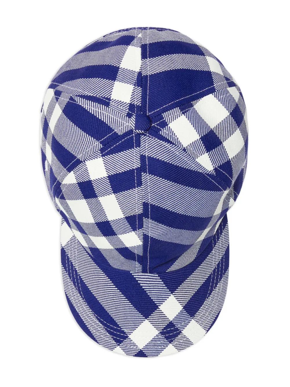 check-plaid cotton baseball cap  Product Image