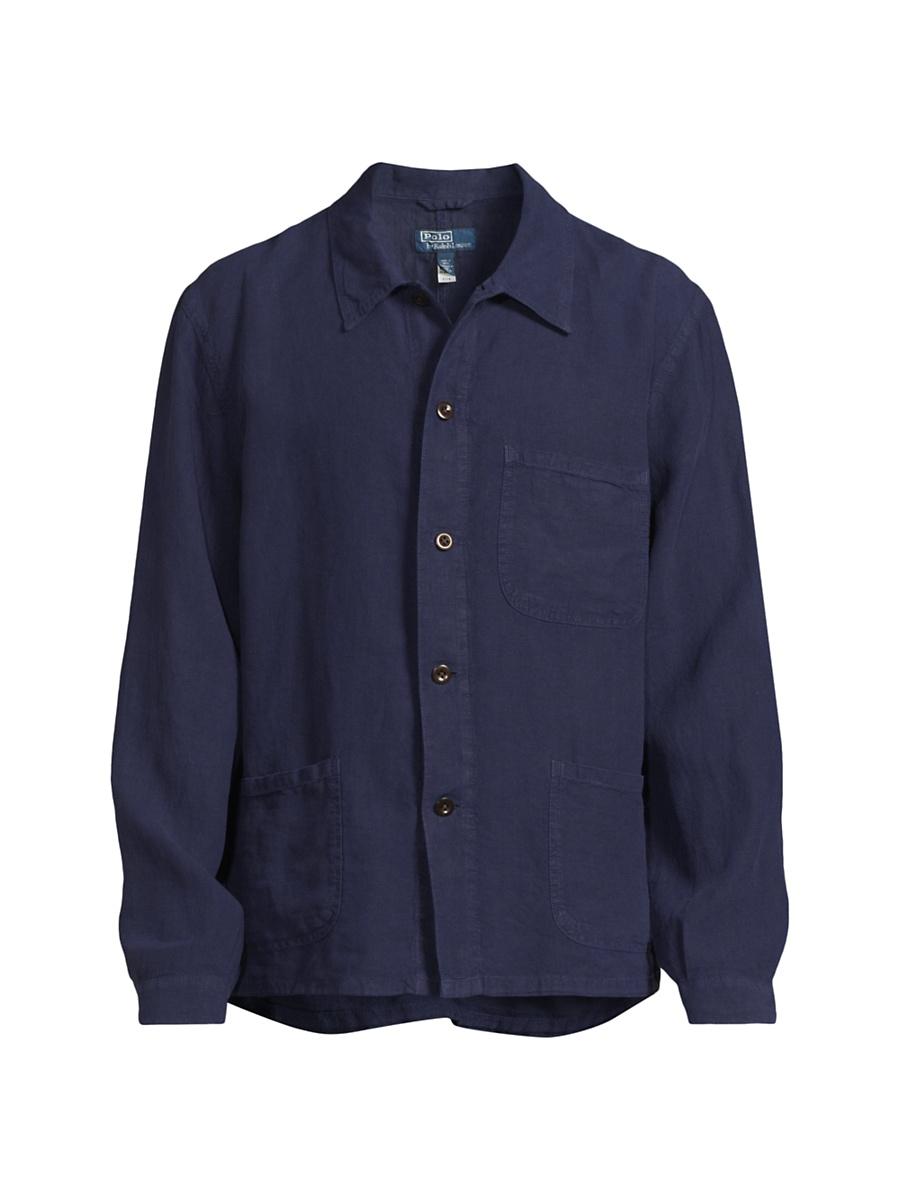 Mens Linen Utility Jacket Product Image