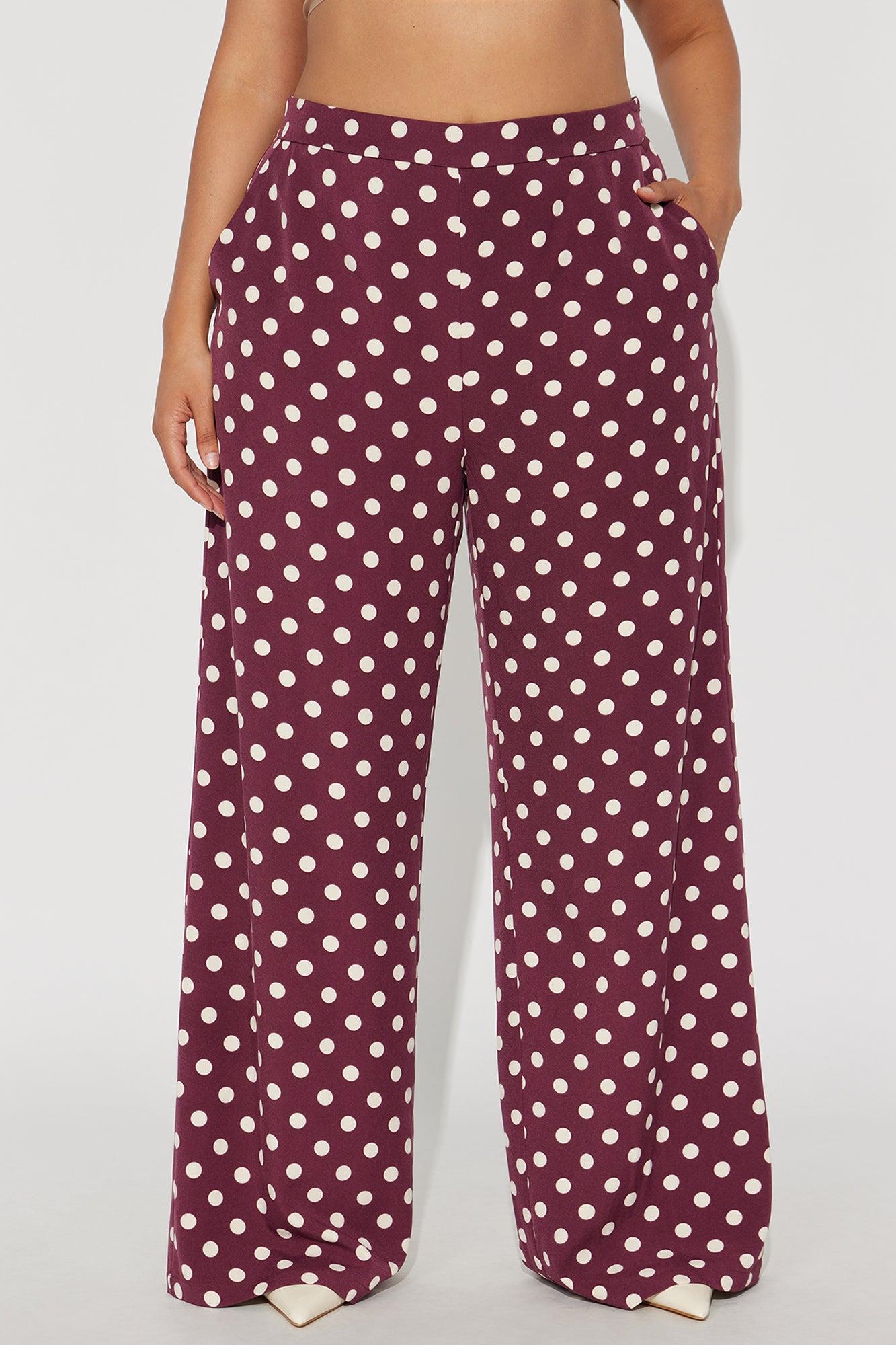 Lucelia Polka Dot Trouser Pant - Burgundy/combo Female Product Image