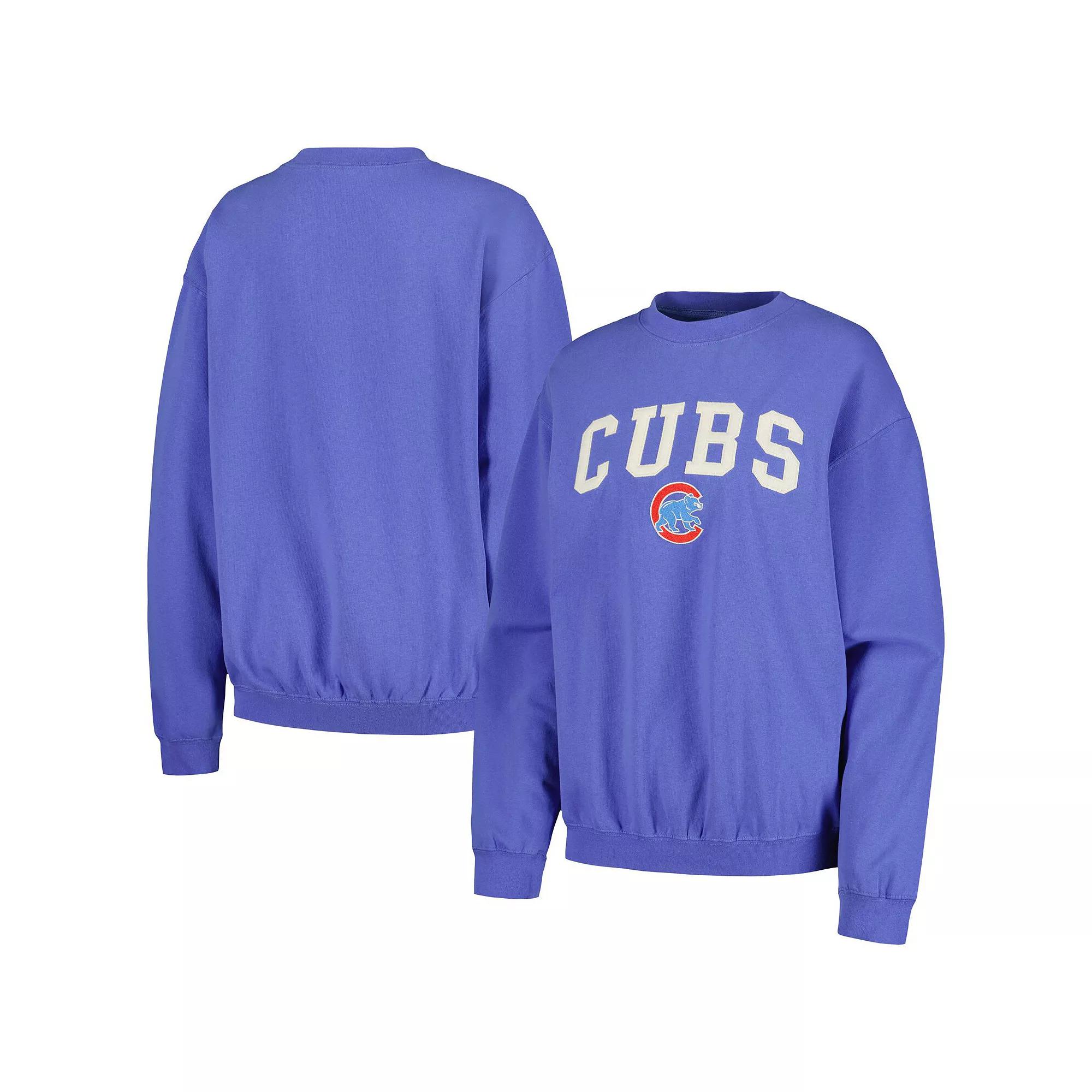 Women's Soft as a Grape Royal Chicago Cubs Pigment Dye Pullover Sweatshirt, Size: Small, Blue Product Image