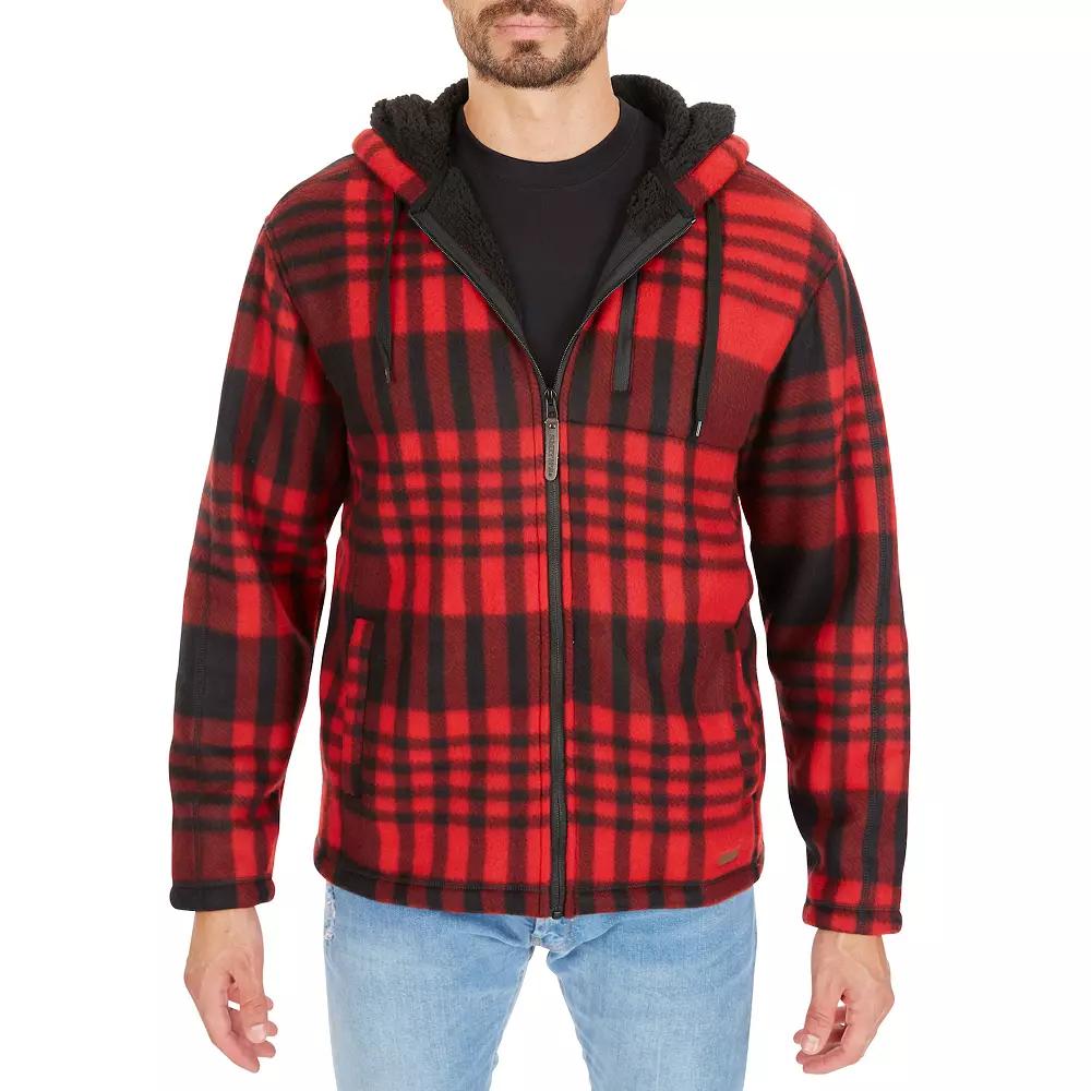 Men's Smith's Workwear Butter-Sherpa Lined Plaid Hooded Jacket,  Product Image