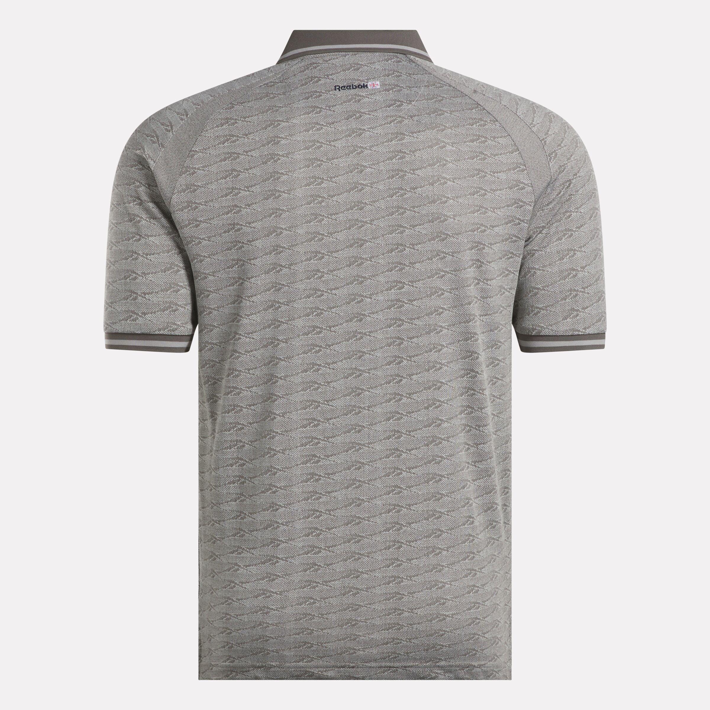 Men's Short Sleeve Tonal Vector Jacquard Polo Shirt with Tipped Rib Trim Male Product Image