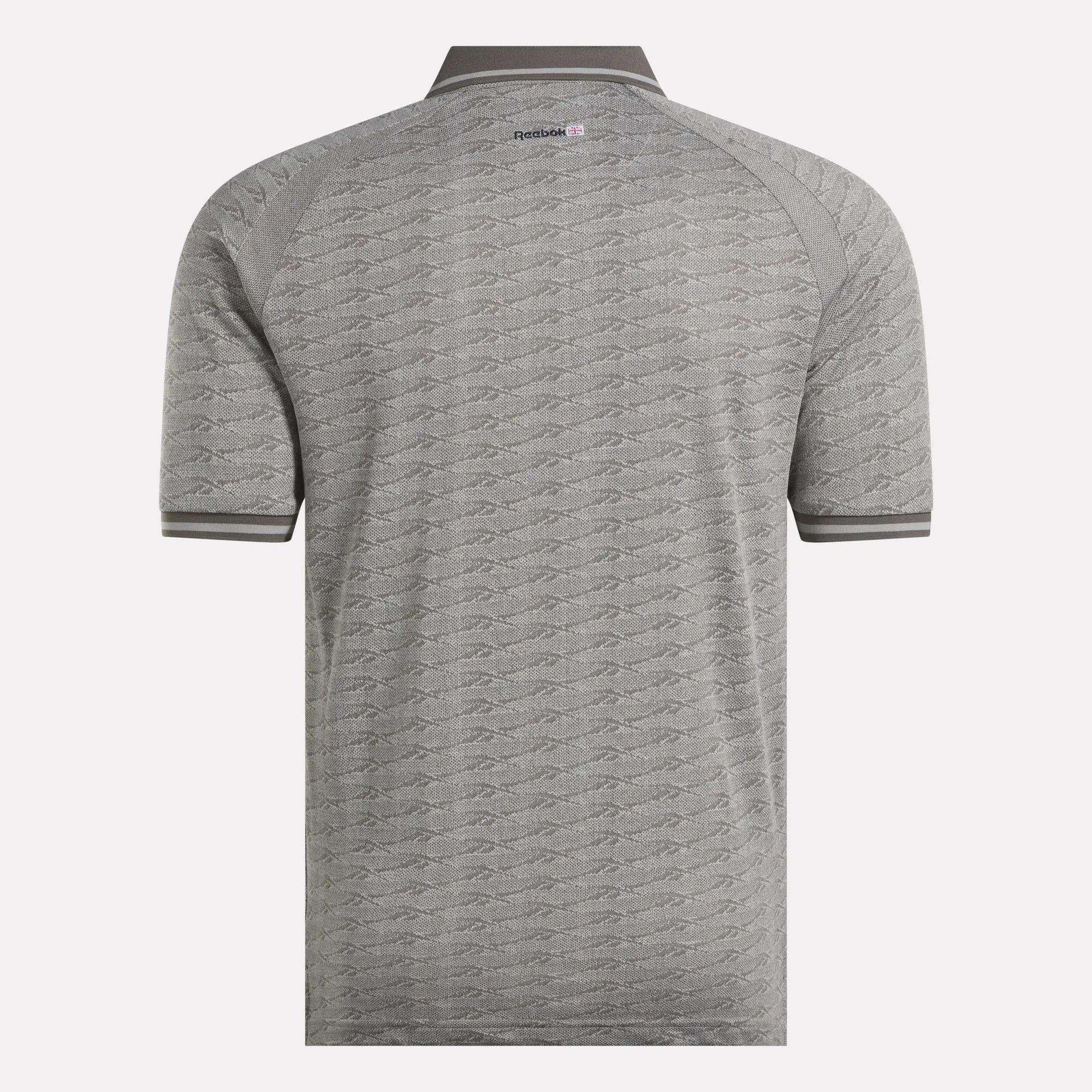 Men's Short Sleeve Tonal Vector Jacquard Polo Shirt with Tipped Rib Trim Male Product Image
