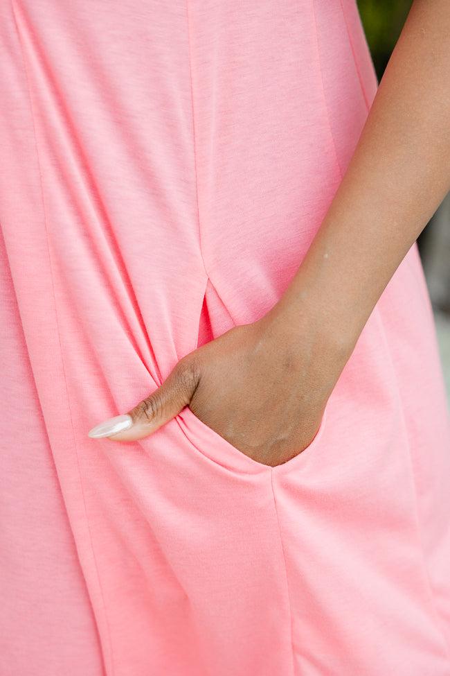 Drifting Dreams Coral Pleat Detail Romper FINAL SALE Product Image