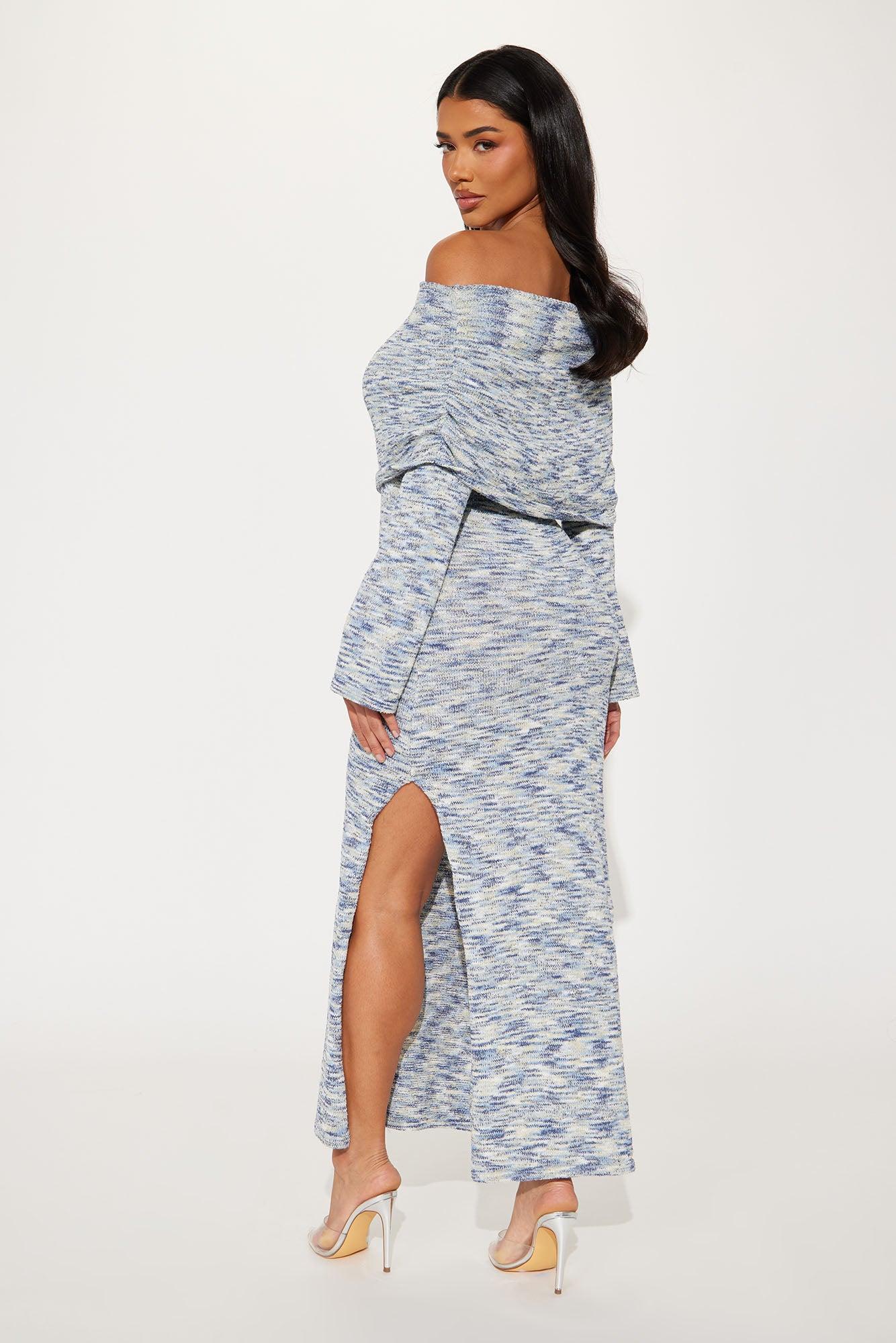 Samantha Sweater Maxi Dress - Blue/combo Female Product Image