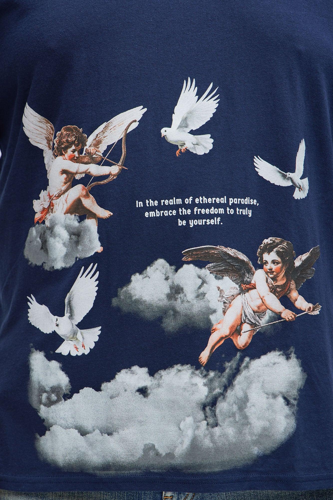 Angels In The Sky Short Sleeve Tee - Navy Product Image