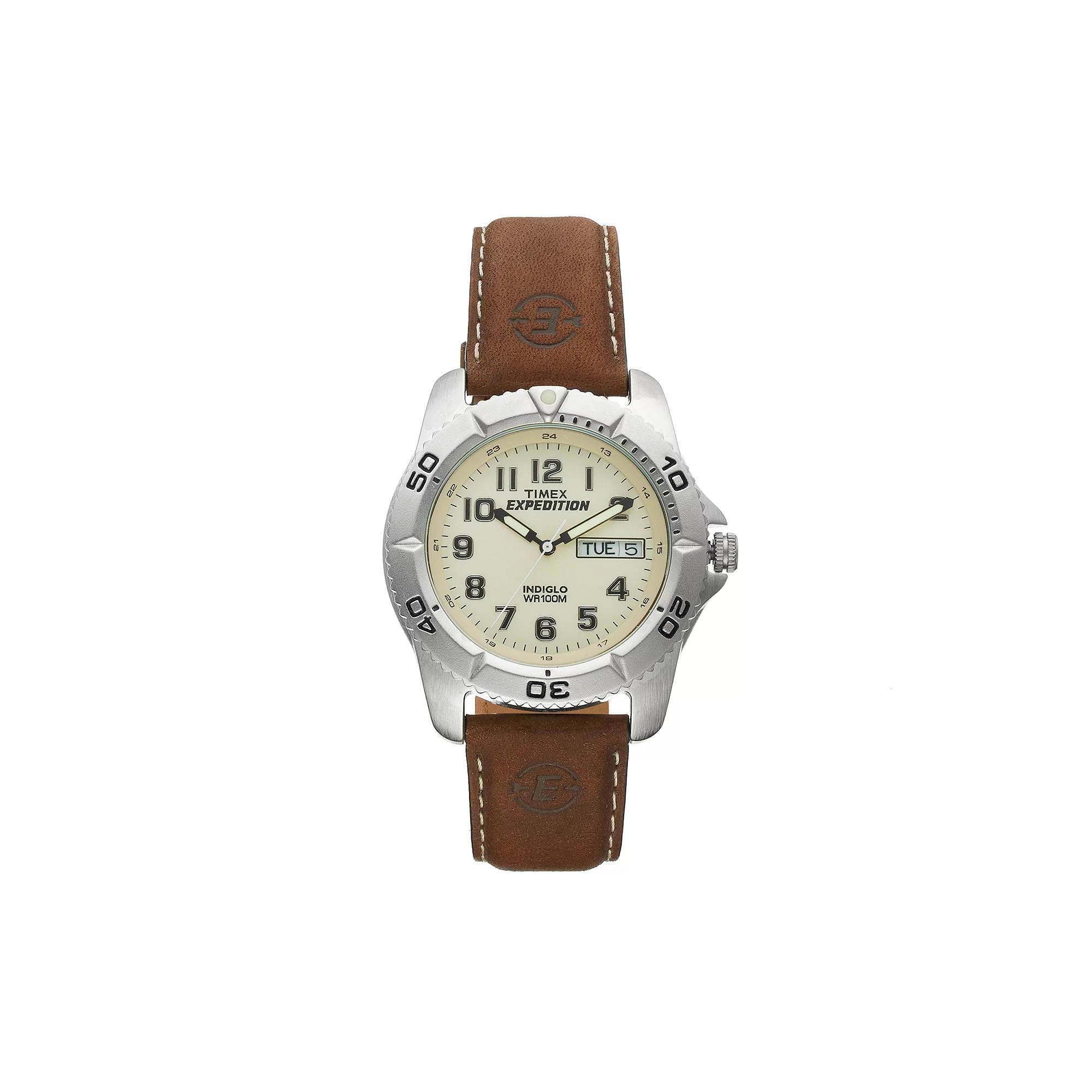 Timex Mens Expedition Leather Watch - T466819J, Brown Product Image