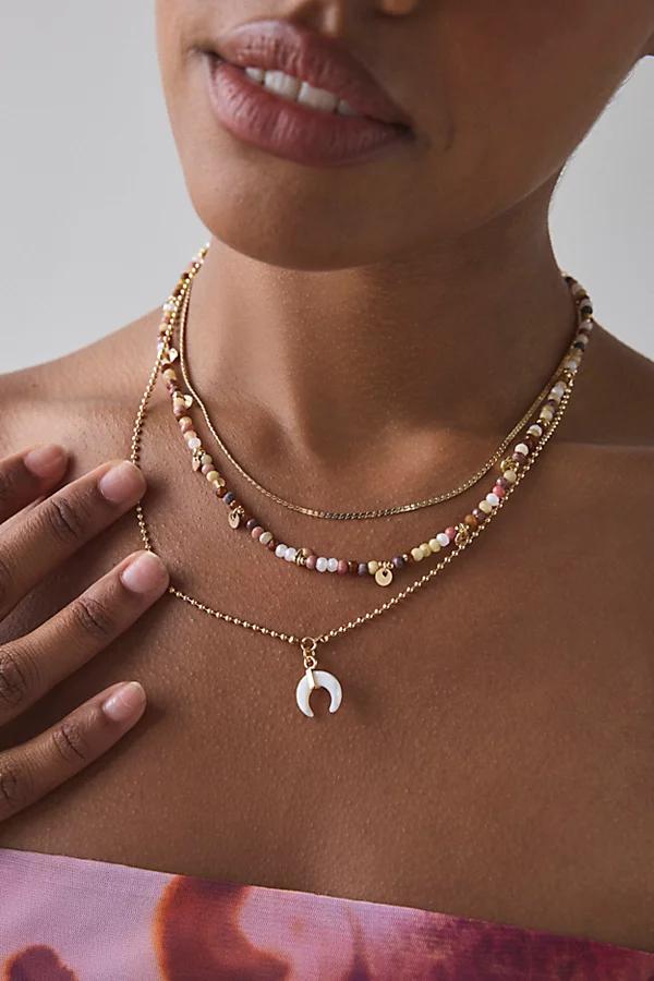 Trio Beaded Layered Necklace Womens at Urban Outfitters Product Image