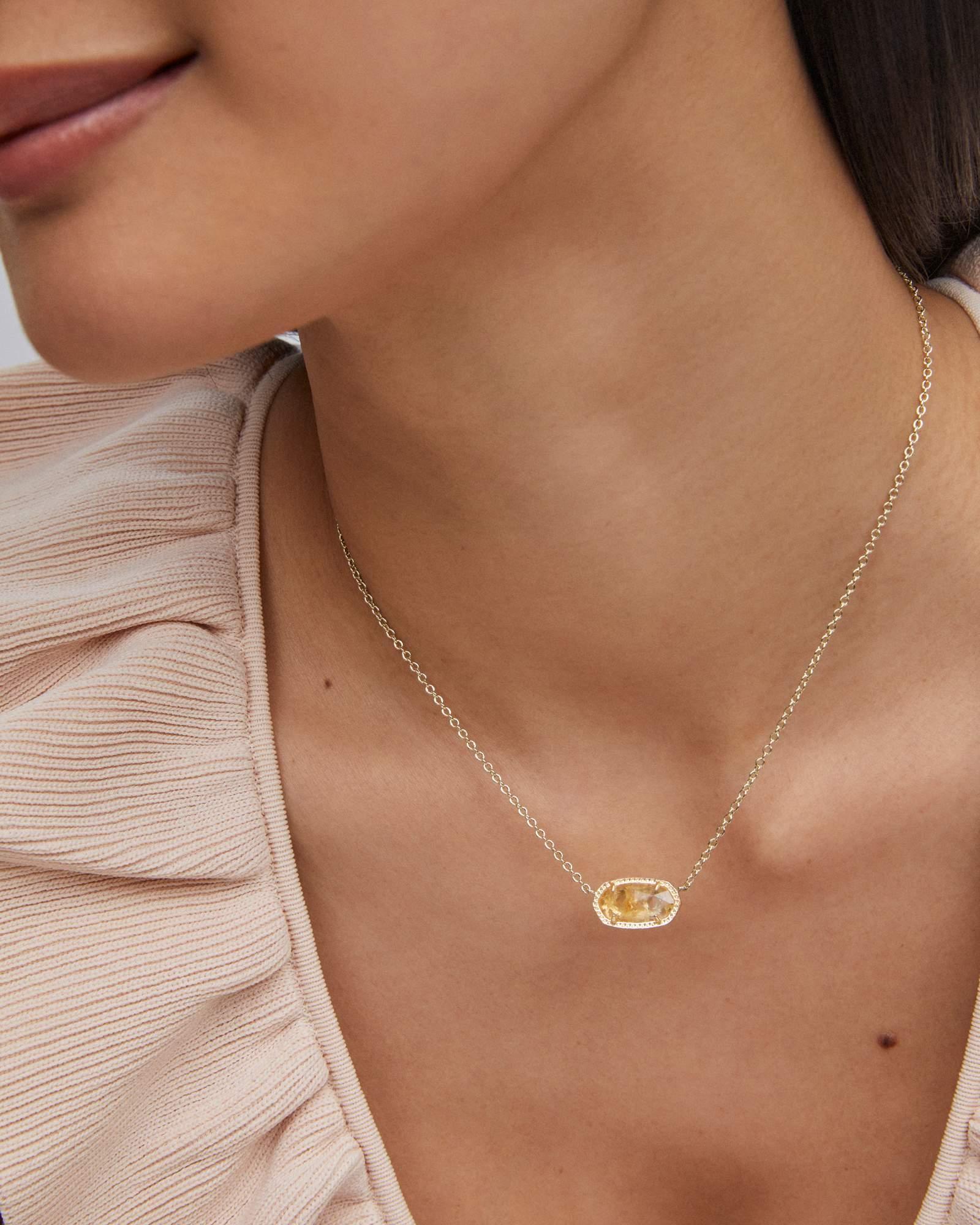Elisa Gold Pendant Necklace in Citrine Product Image