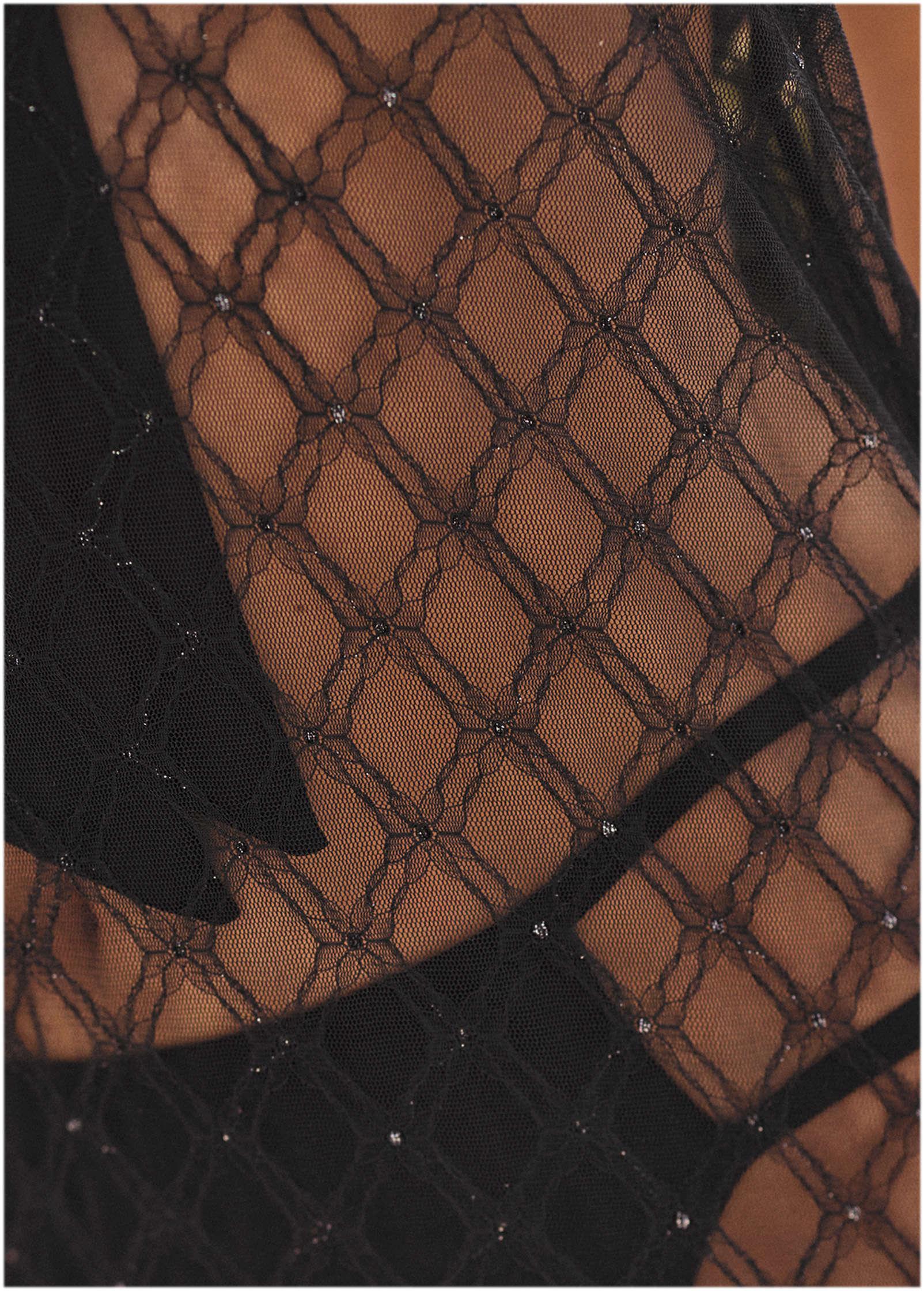 Deep V Mesh Cover-Up - Black Product Image