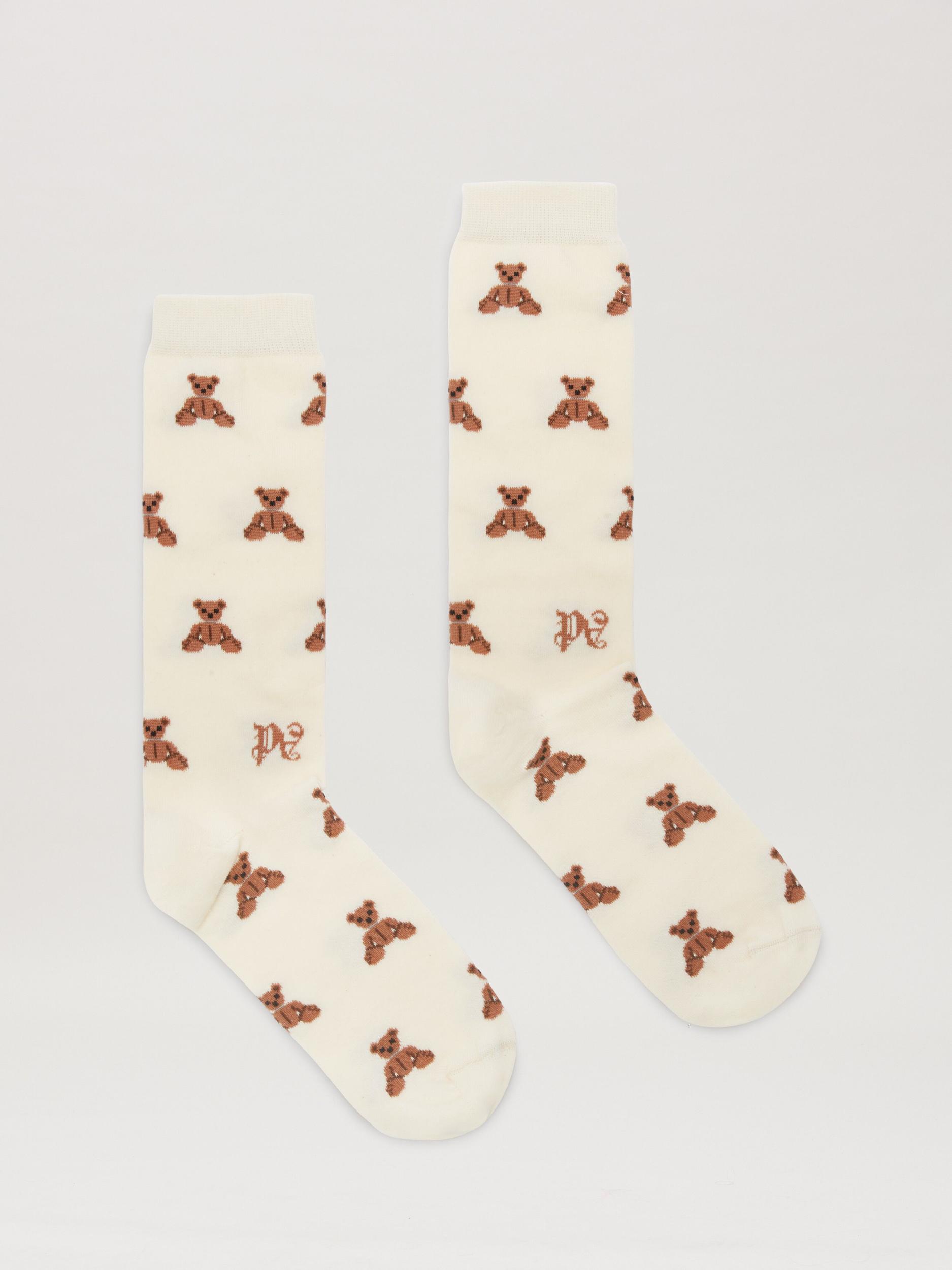 MINI BEAR MONOGRAM SOCKS BUTTER - MULTIC Product Image